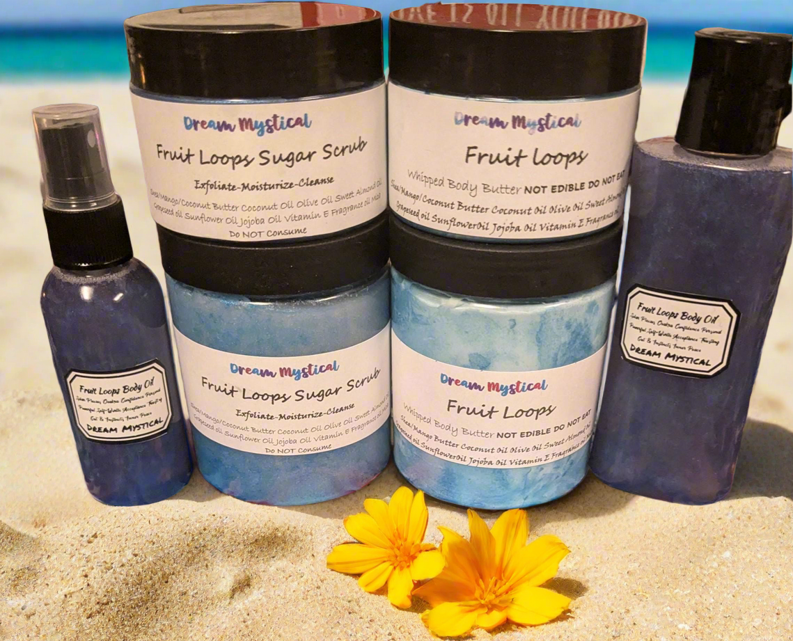 Fruit Loops Sugar Srub Exfoliate Moisturizer Cleanse Heals All Natural handmade