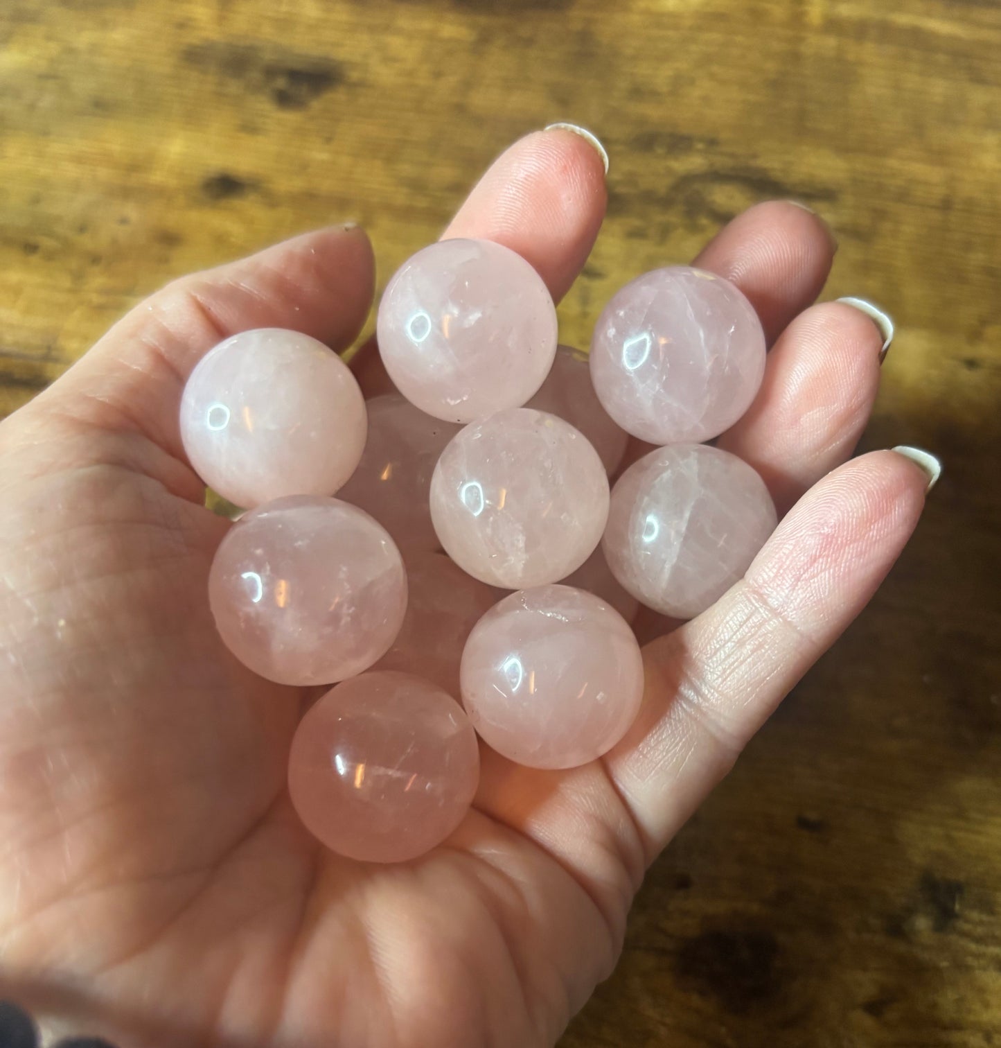 ✨ Blush Aura Rose Quartz Spheres – Love • Healing • Heart Chakra ✨