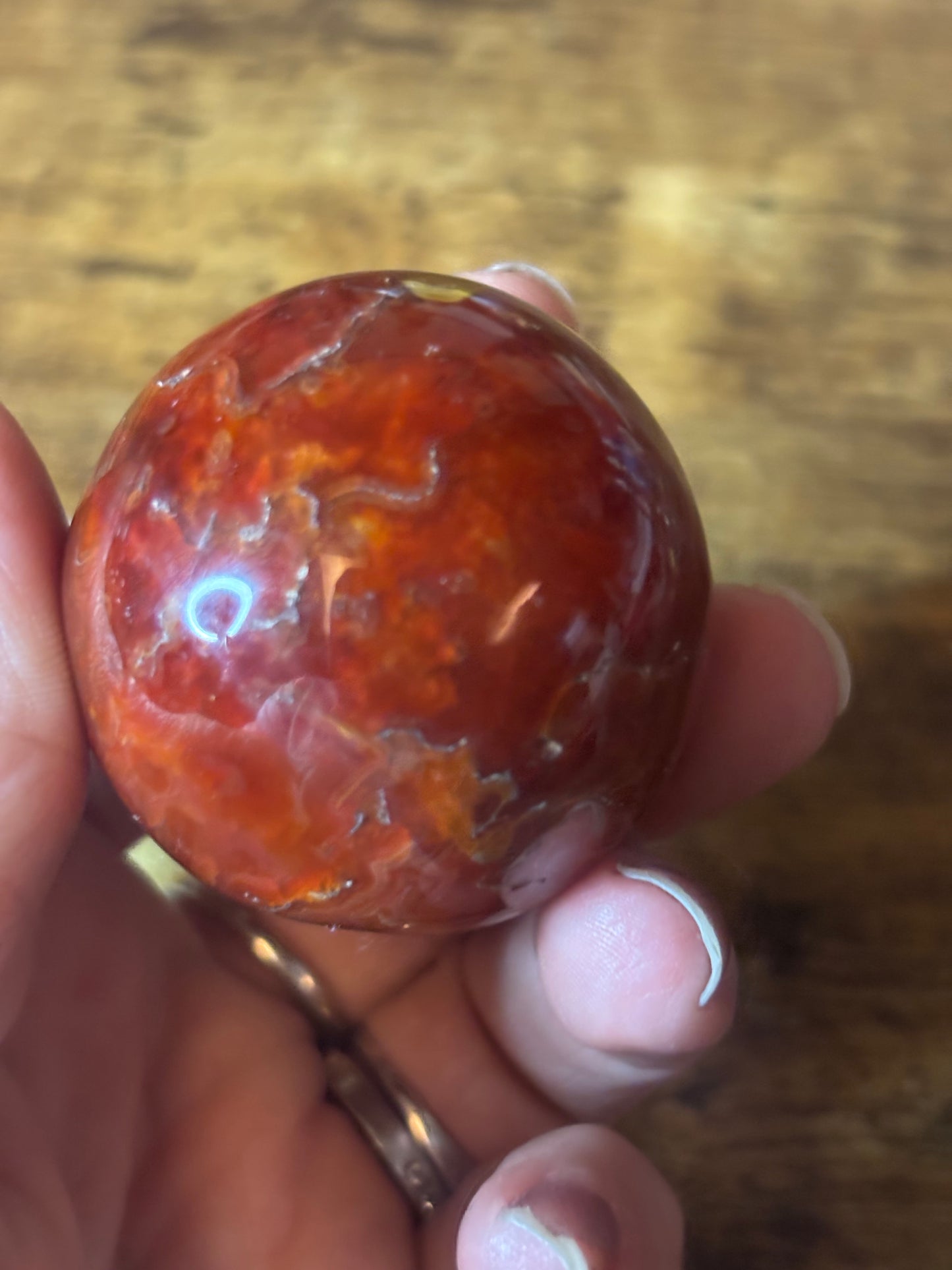 Dragonfire Carnelian Sphere – Sacral Chakra • Passion • Strength •Courage •Vitality • Manifestation Energy