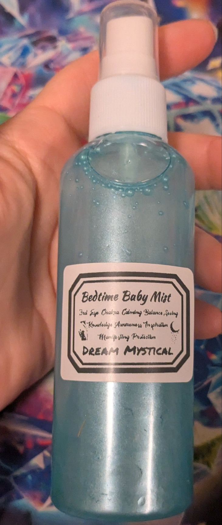 Bedtime Baby Mist handmade 3rd Eye chakra• Knowing •Balance• Calming• Healing •Manifest• Protection• Protection infused with crystal