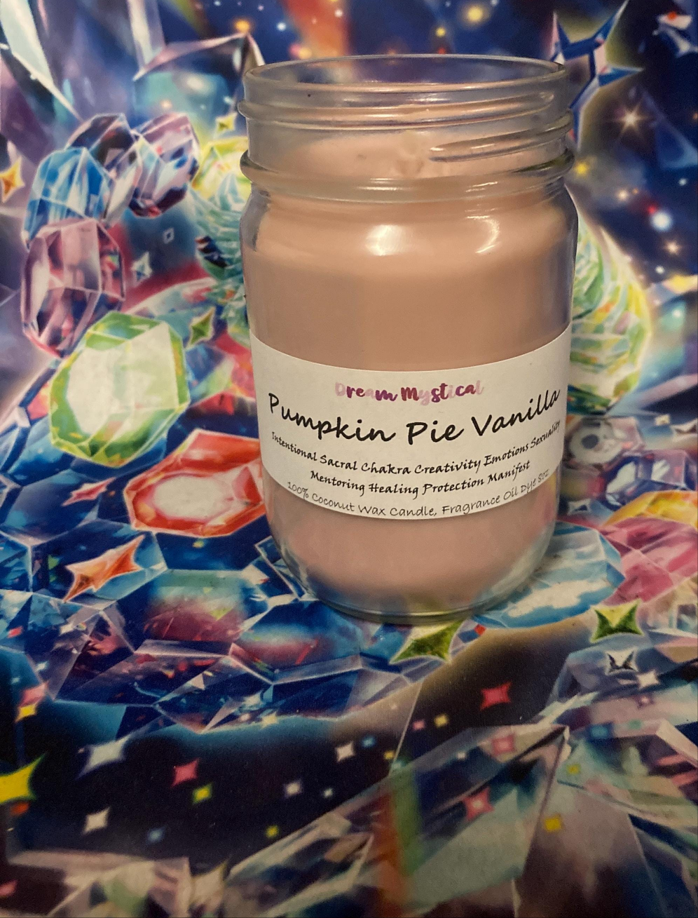 Pumpkin Pie/ Pumpkin Pie Vanilla Candle Sacral Chakra Balancing Grounding Protection Manifestation & cleansing Energy Coconut Wax