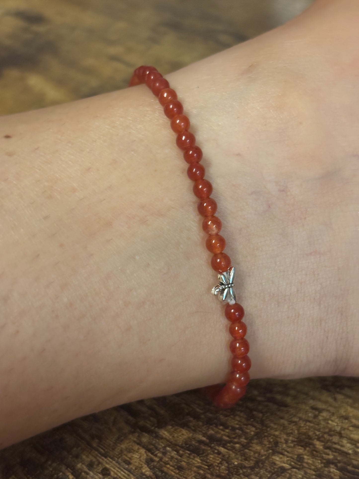 ISIS GODDESS Orange Carnelian Natural Genuine Healing Crystal Bracelet 8MM beads