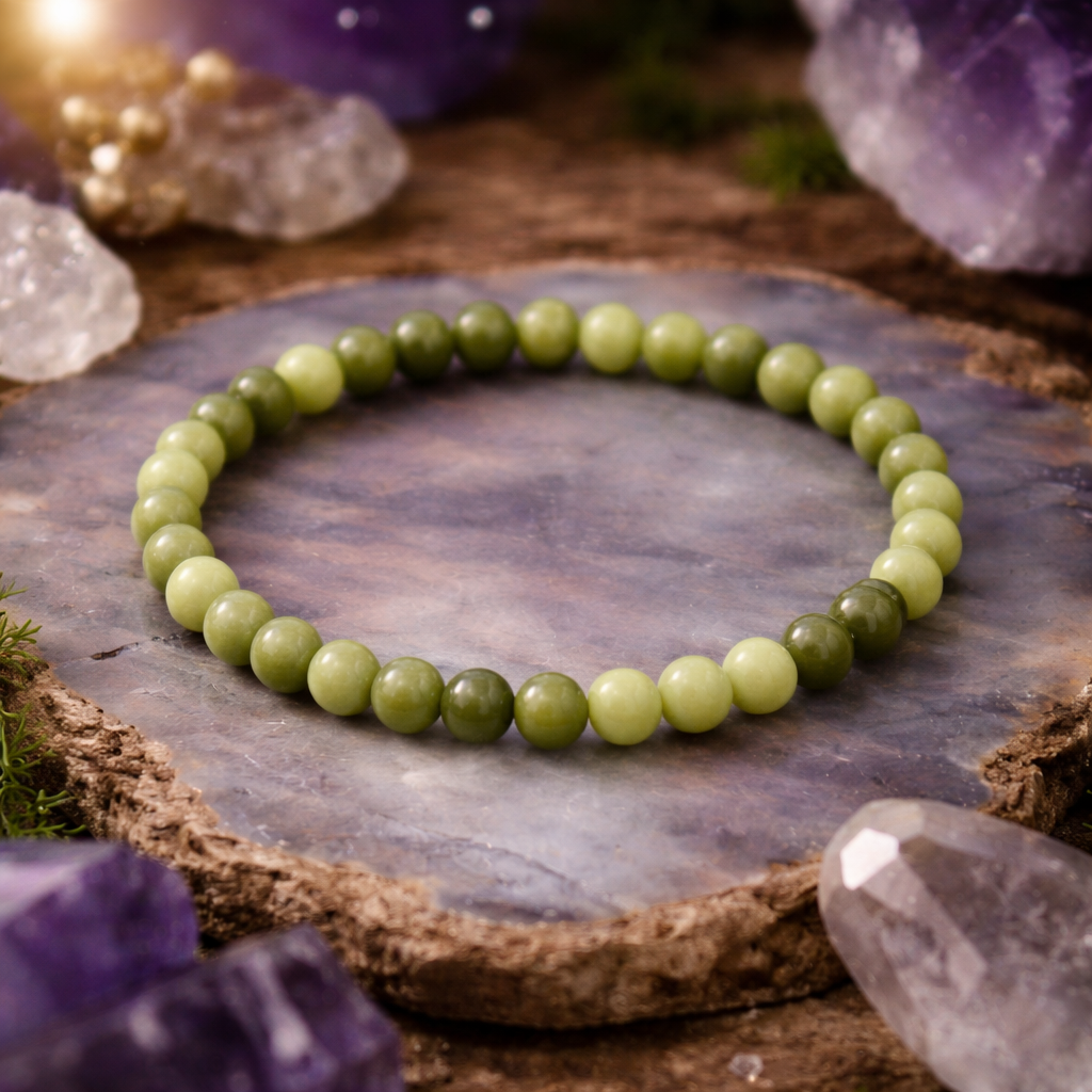 π Kundalini Awakening Serpentine Jade Genuine Crystal Bracelet