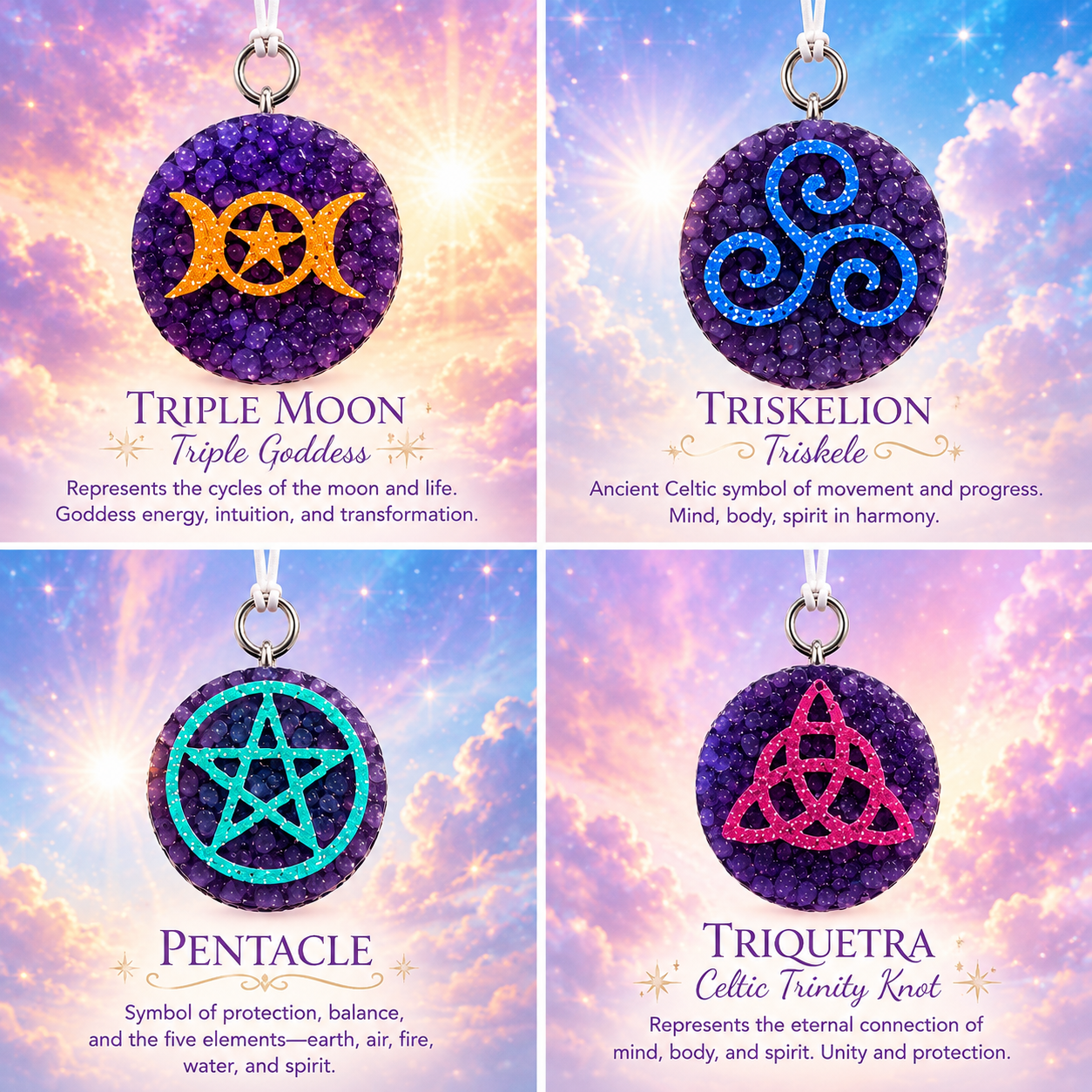 Mystical Celtic Freshie ✨ Hand-Painted Crystal-Inspired Car Air Freshener | Choose Your Symbol & Scent