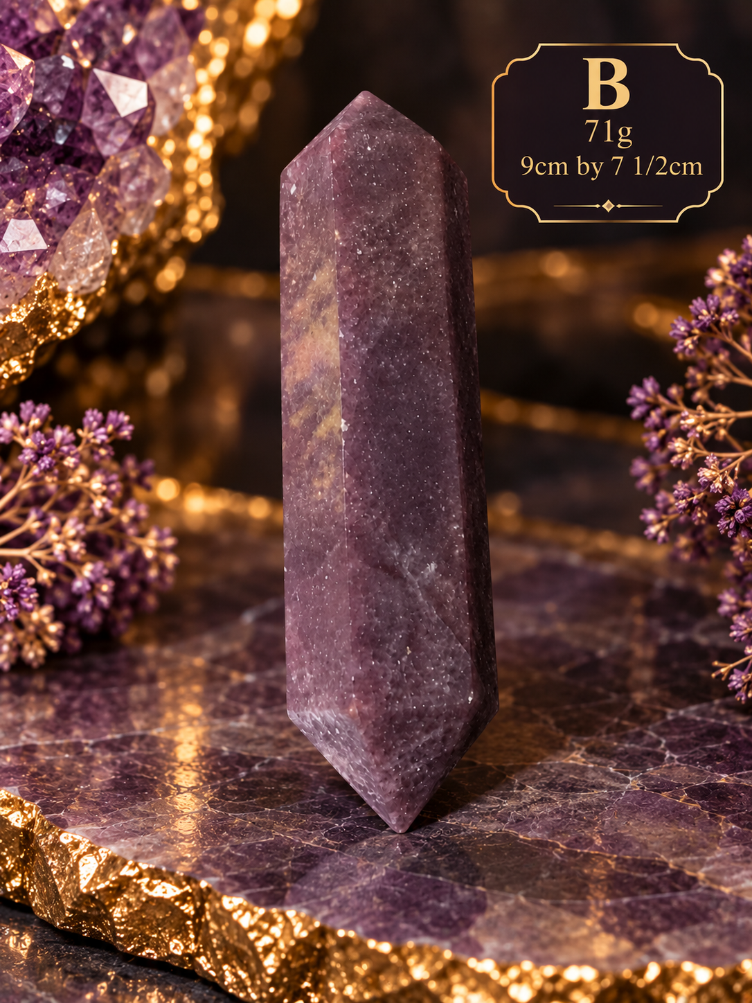 💜 Lepidolite Double-Terminated Crystal Point ✨ Calming • Emotional Balance • Crown Chakra