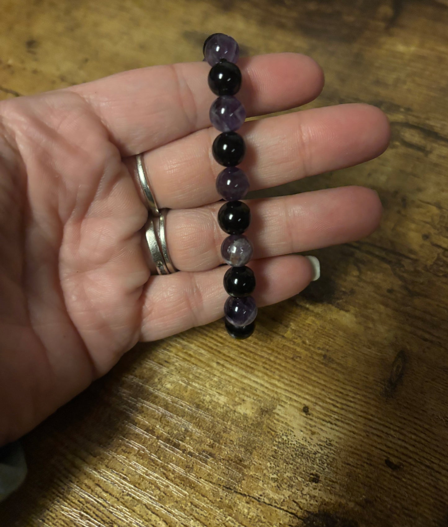 Shadowlight Guardian – Dog Tooth Amethyst & Black Tourmaline AAA Shielding & Clarity Bracelet