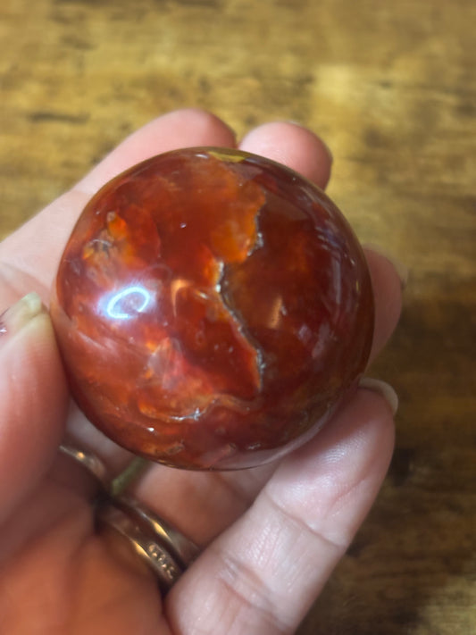 Dragonfire Carnelian Sphere – Sacral Chakra • Passion • Strength •Courage •Vitality • Manifestation Energy