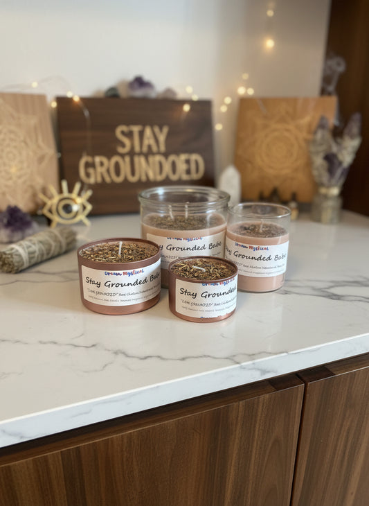🌿 Stay Grounded Babe Brownie Scent– Root Chakra Intention Candle Coconut Wax for Protection, Stability & Calm