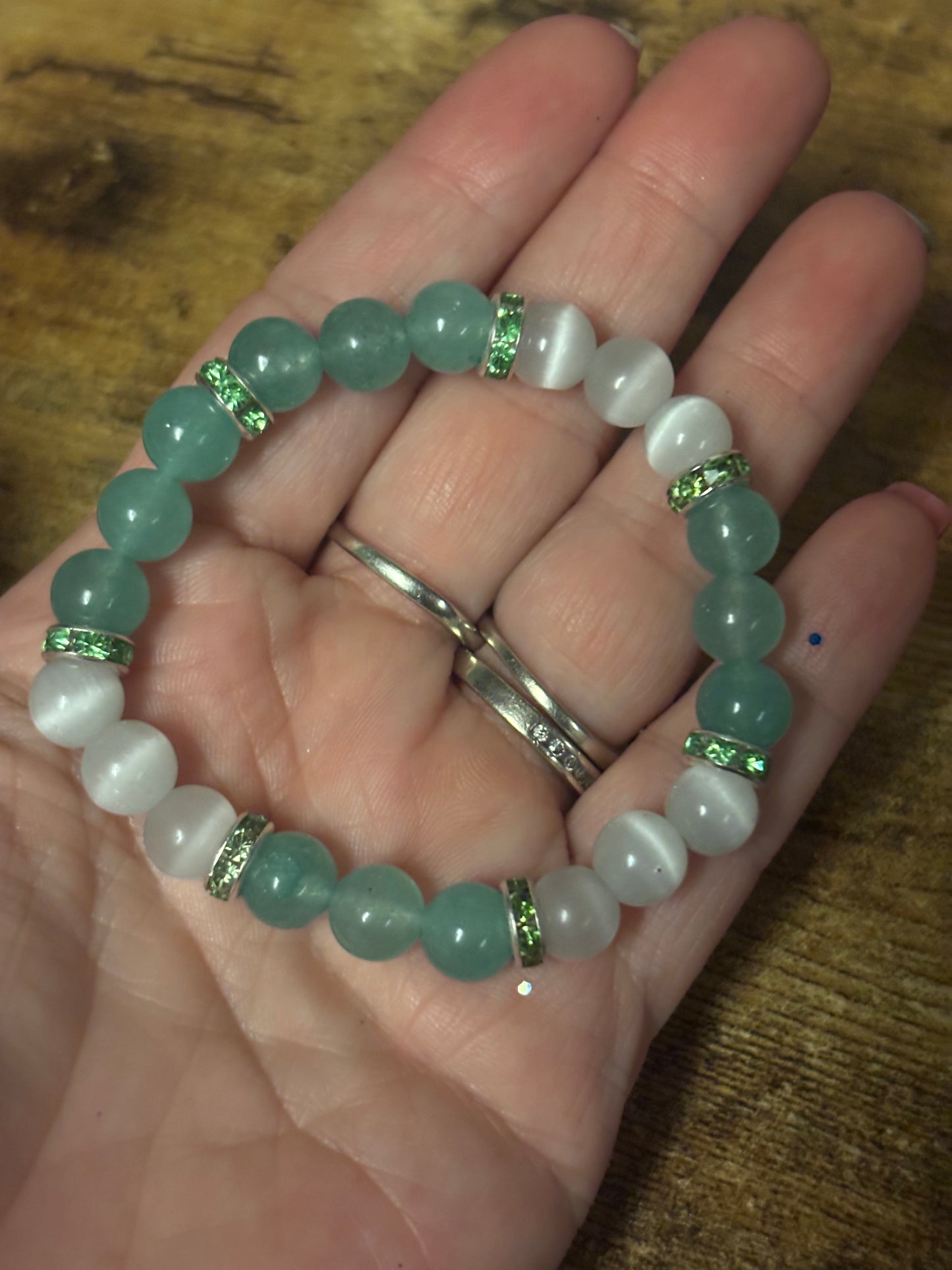 Cleansed Abundance Bracelet 💚 Green Aventurine & Selenite Crystal Bracelet | Energy Cleansing • Luck • Heart Chakra Healing