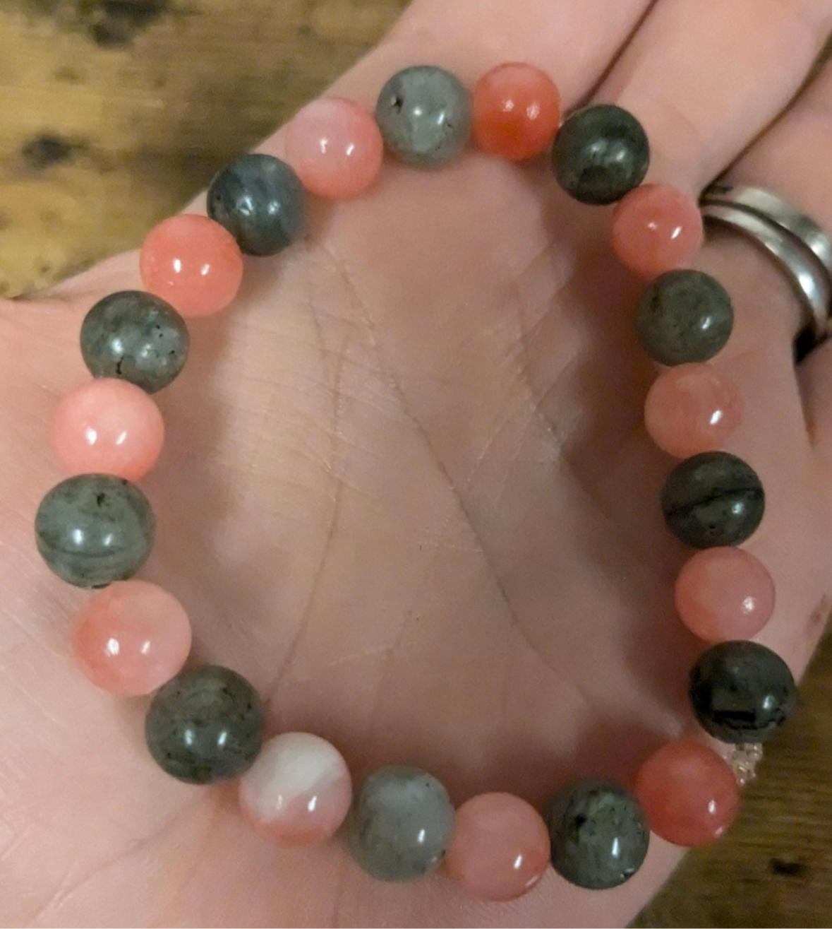 8MM Sunstone Labradorite or Persian Jade Labradorite Natural Genuine Reiki Healing Protection Crystal Brace