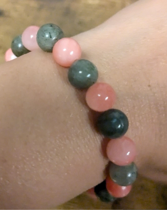 8MM Sunstone Labradorite or Persian Jade Labradorite Natural Genuine Reiki Healing Protection Crystal Brace