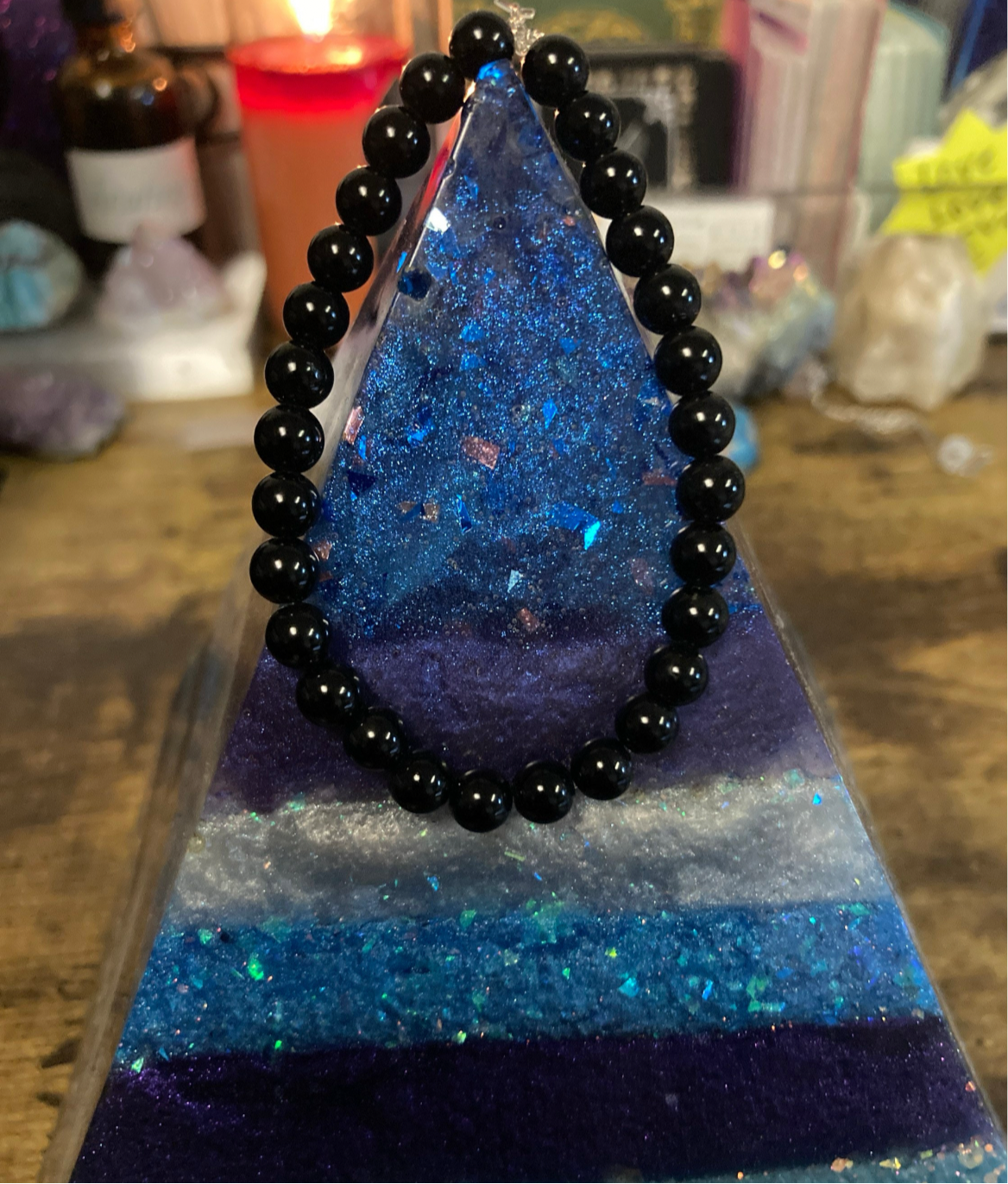 Tourmaline Sacred Shield Protection Evil Be Gone 6MM Black Natural Genuine Healing Crystal Bracelet