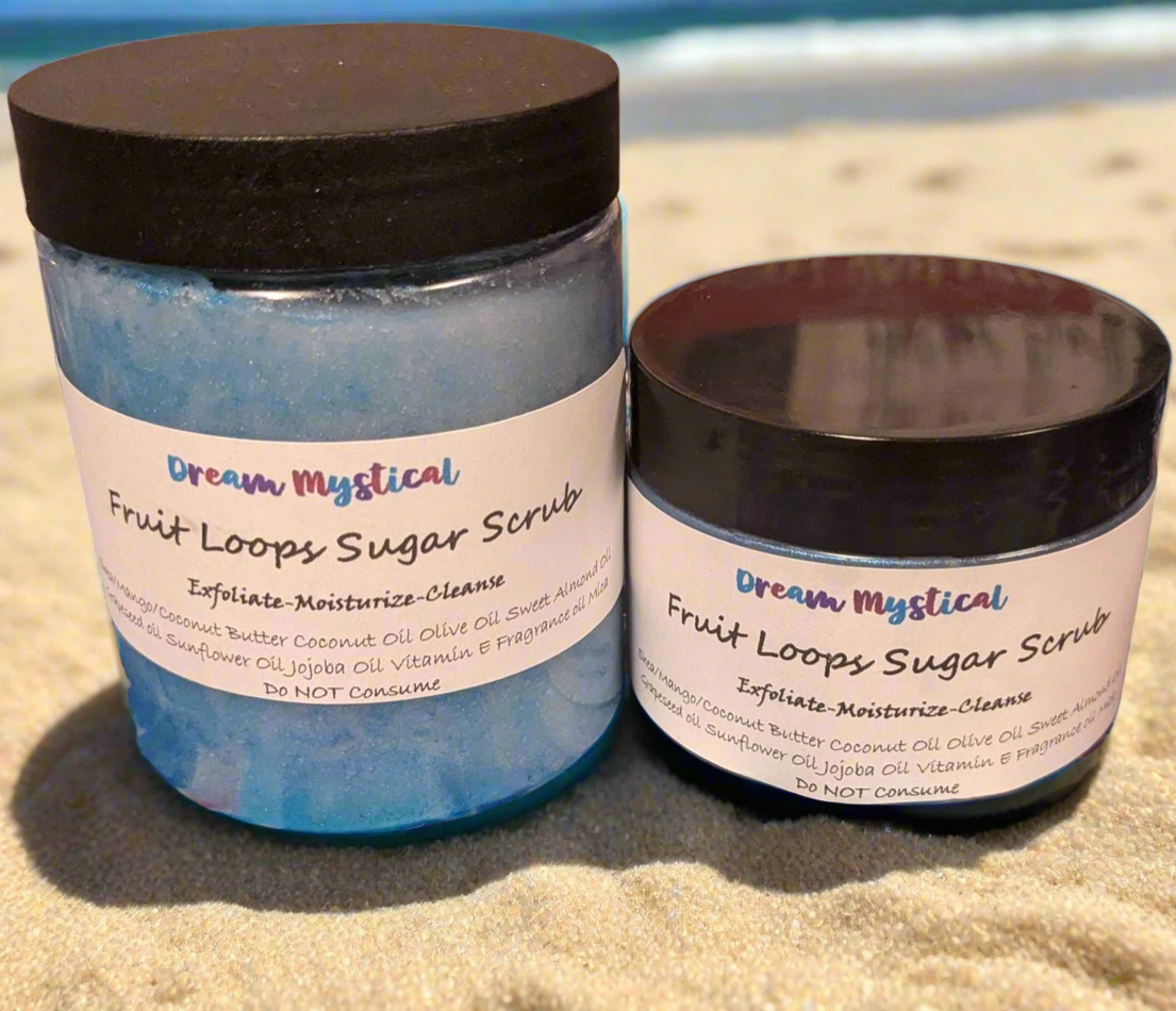 Fruit Loops Sugar Srub Exfoliate Moisturizer Cleanse Heals All Natural handmade
