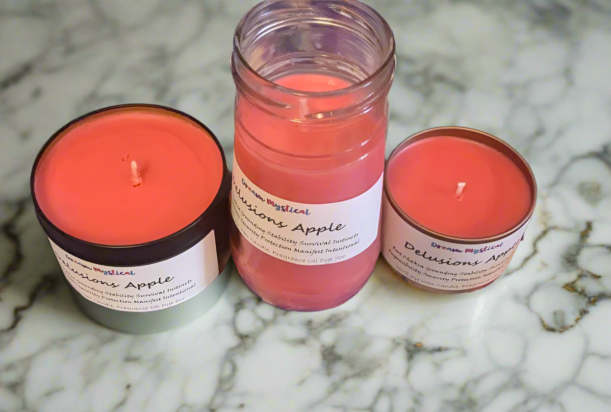 Delicious Apple Intentional Manifesting handmade hand poured Candle~ Root Chakra Grounding Balance Protection Security