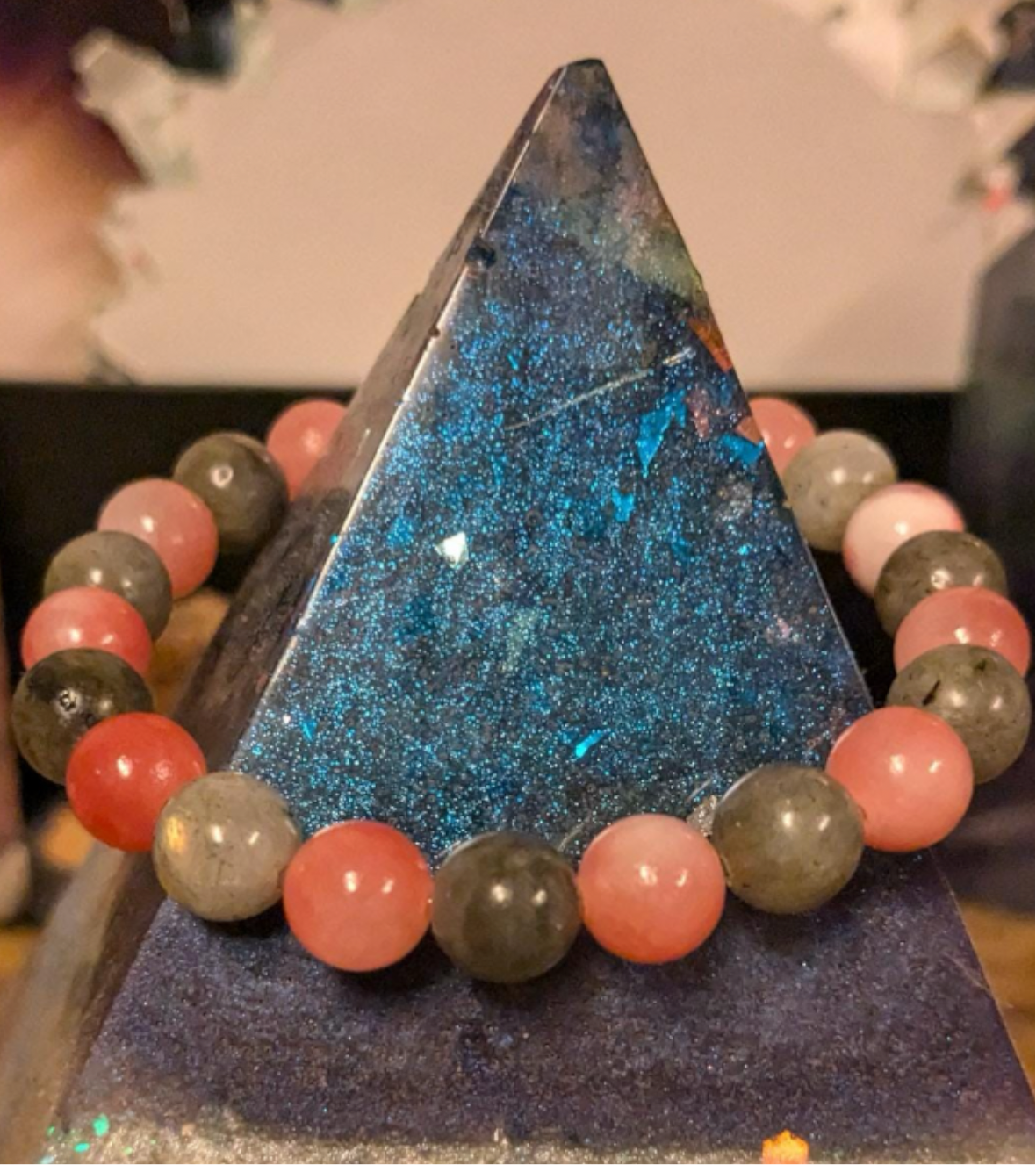 8MM Sunstone Labradorite or Persian Jade Labradorite Natural Genuine Reiki Healing Protection Crystal Brace