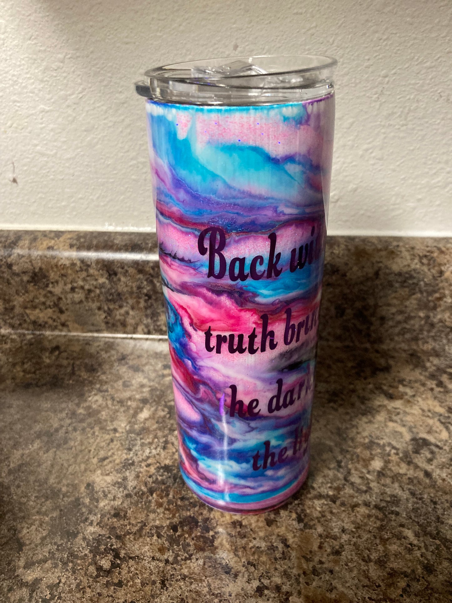 Back with the truth Bringing the dark into the light Mystic Rose Tumblers