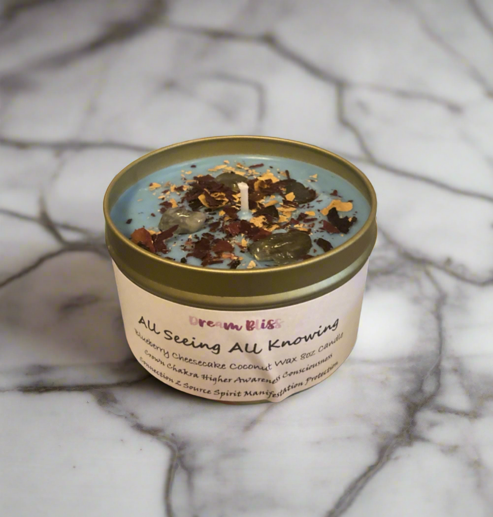 Blueberry Cheesecake All Seeing All Knowing Intentional Manifest Candle Crown Chakra Higher Awareness Inspires Connects 2 Divine Protection