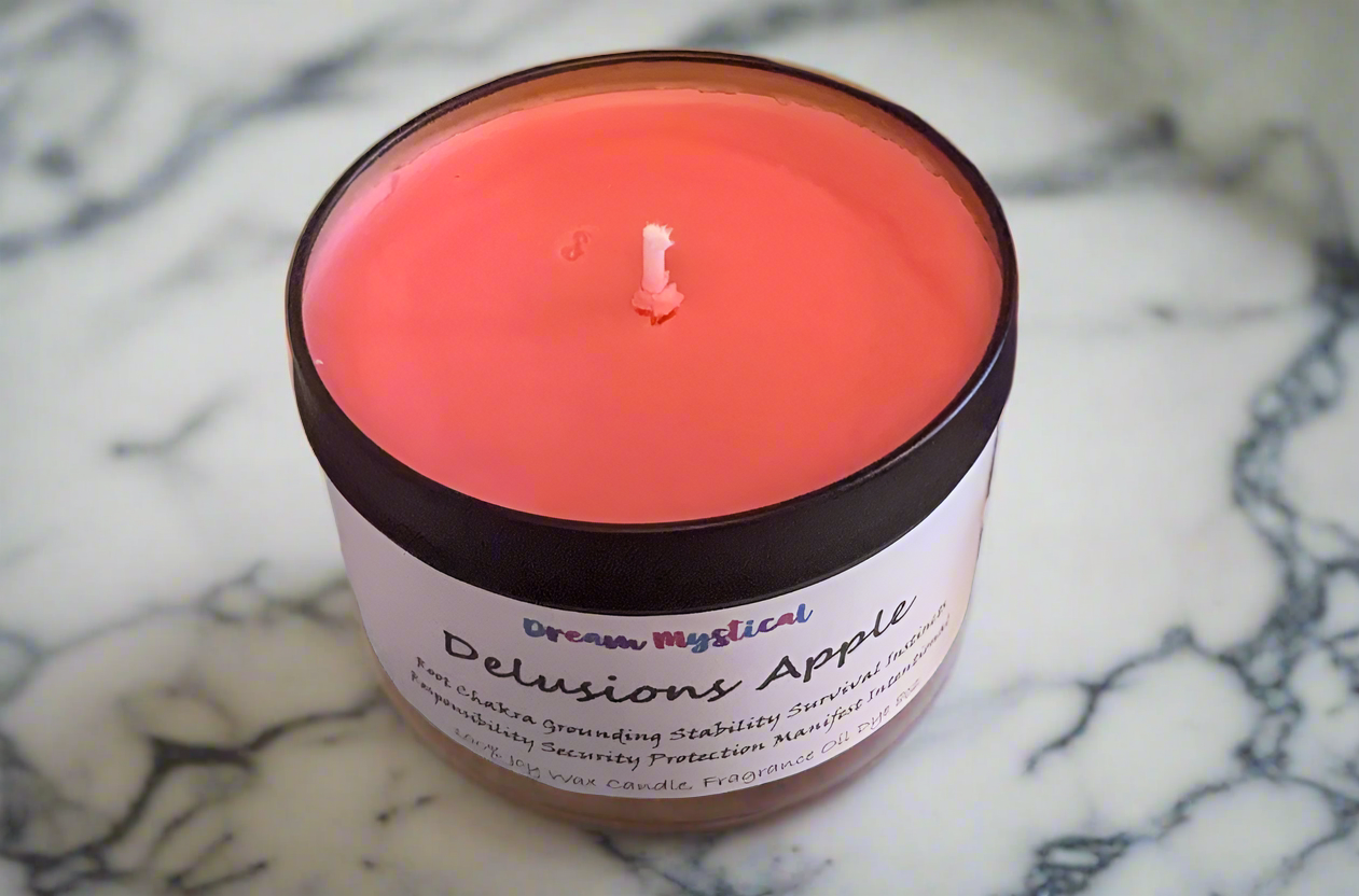Delicious Apple Intentional Manifesting handmade hand poured Candle~ Root Chakra Grounding Balance Protection Security