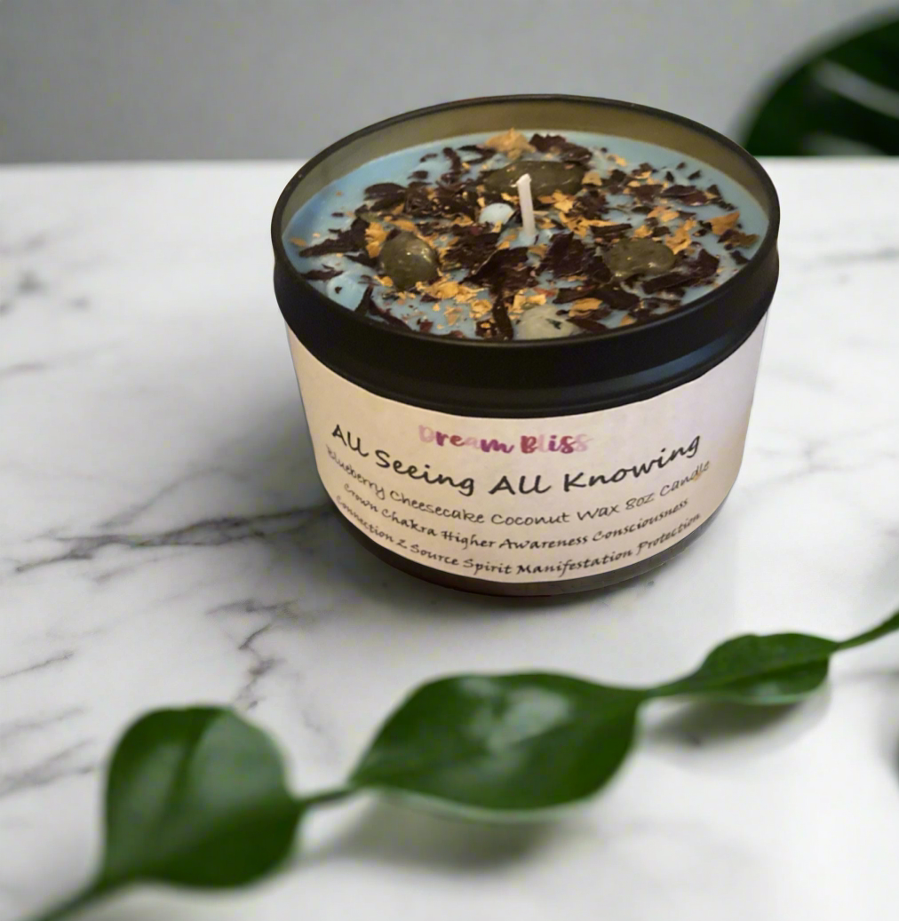 Blueberry Cheesecake All Seeing All Knowing Intentional Manifest Candle Crown Chakra Higher Awareness Inspires Connects 2 Divine Protection