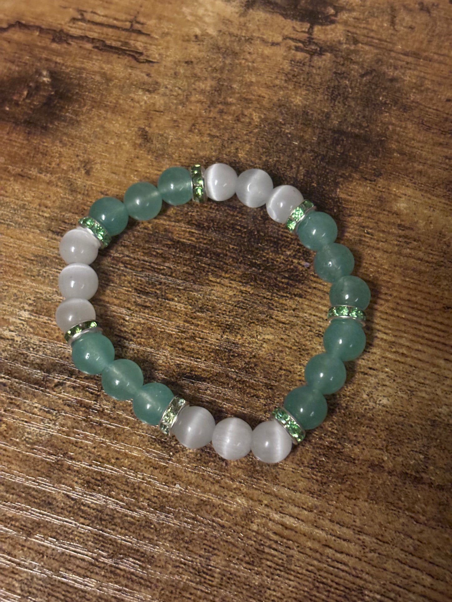 Cleansed Abundance Bracelet 💚 Green Aventurine & Selenite Crystal Bracelet | Energy Cleansing • Luck • Heart Chakra Healing