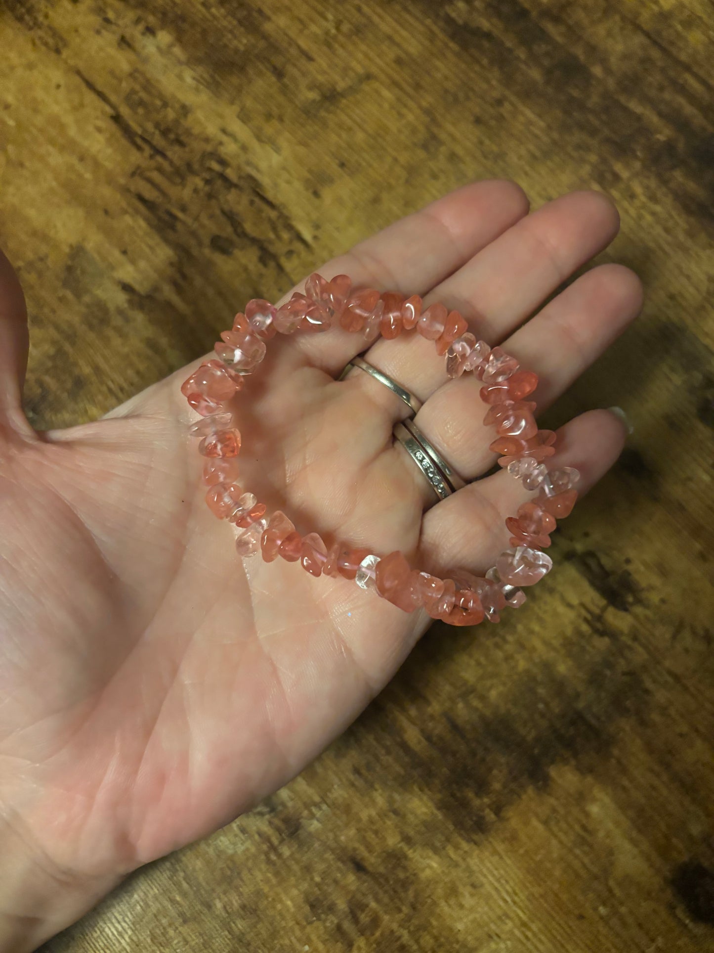 Bracelet Natural Gemstone Chips Beads | Cherry Quartz Labradorite, Rose Quartz,, Moonstone, Lavender Jade, Grey Moonetone