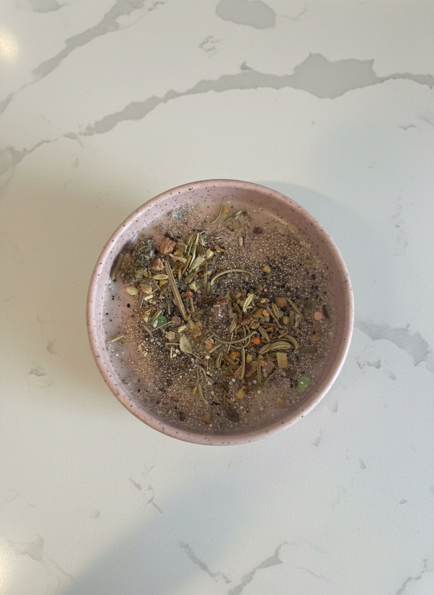 🌿 Stay Grounded Babe Brownie Scent– Root Chakra Intention Candle Coconut Wax for Protection, Stability & Calm