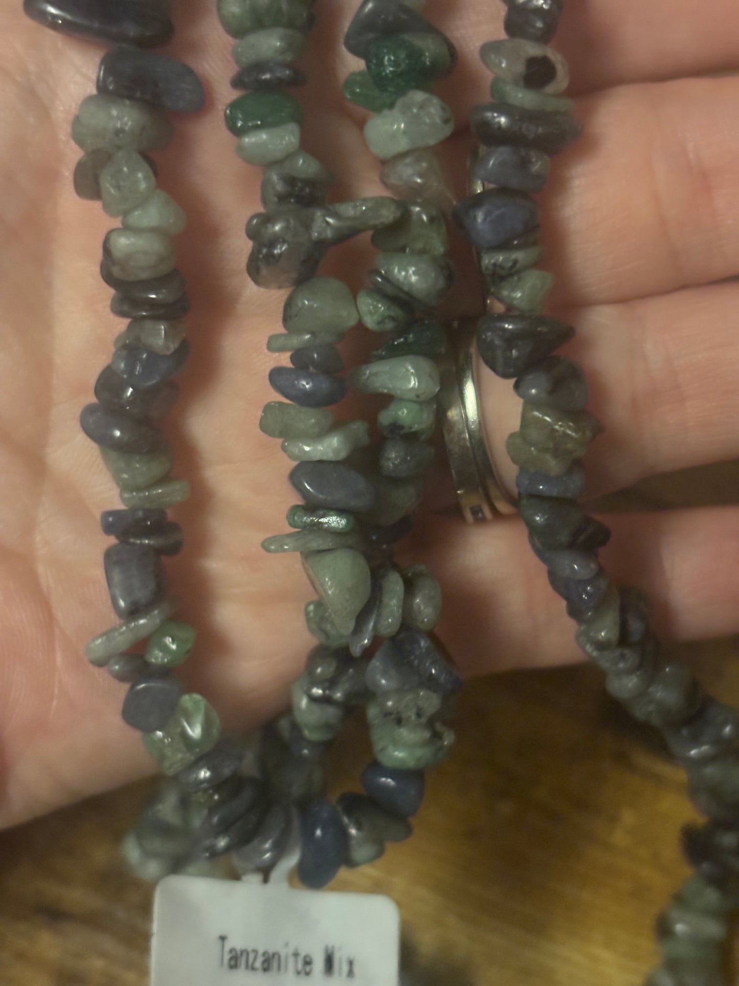 34 inch Natural Gemstone Chips Beads | Violate Flame Mixed Tanzanite, Labradorite, Rose Quartz, Cherry Quartz, Moknstone, Lavender Jade, Grey Moonetone