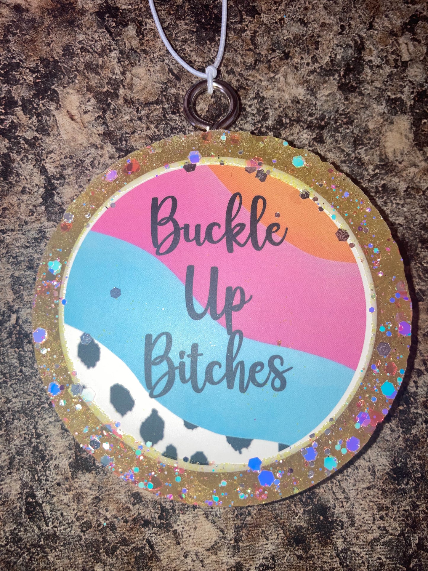 Car/Air Freshies Coconut Bliss Glitter Buckle Up Bitches Aroma Beads