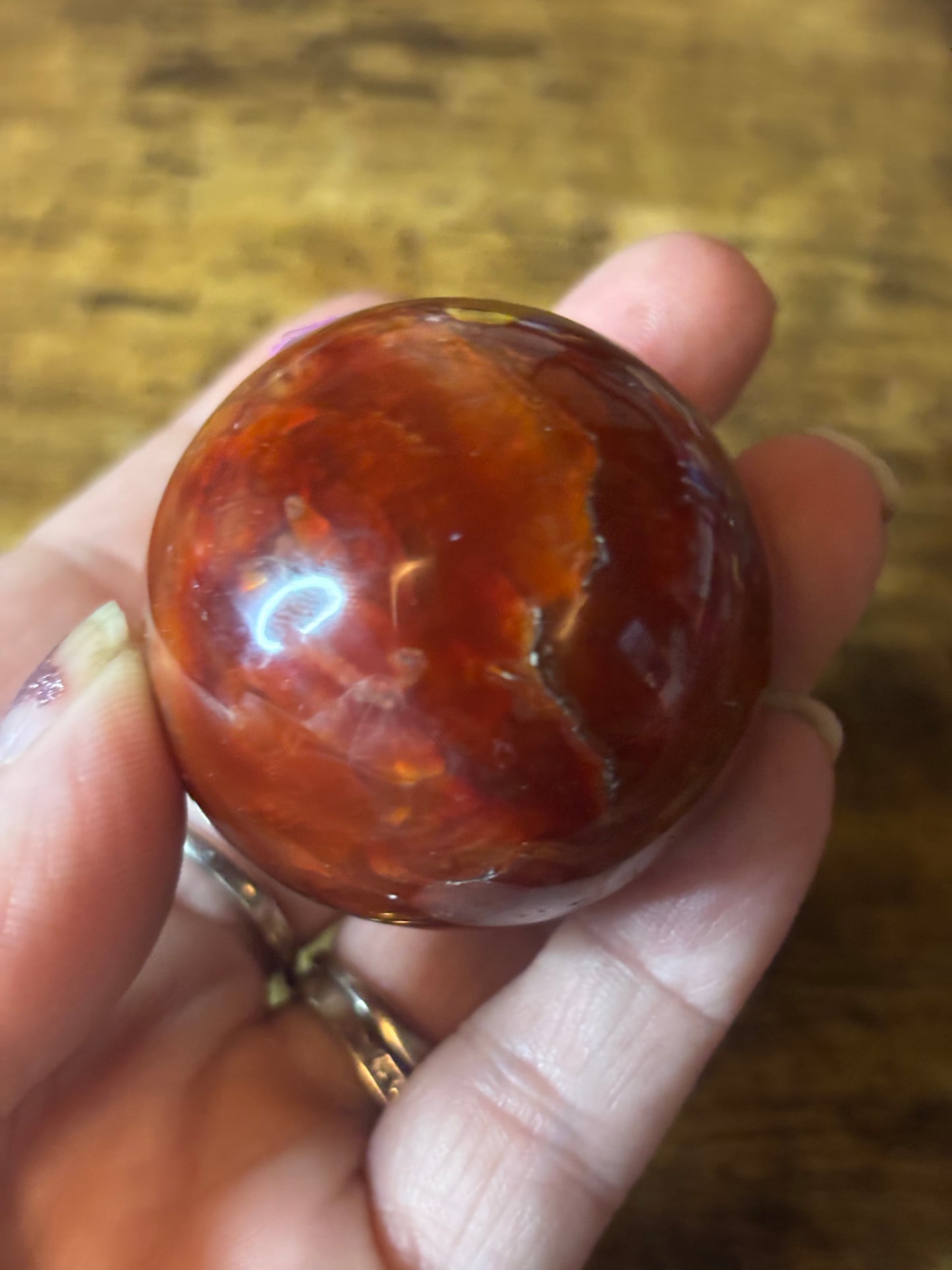 Dragonfire Carnelian Sphere – Sacral Chakra • Passion • Strength •Courage •Vitality • Manifestation Energy