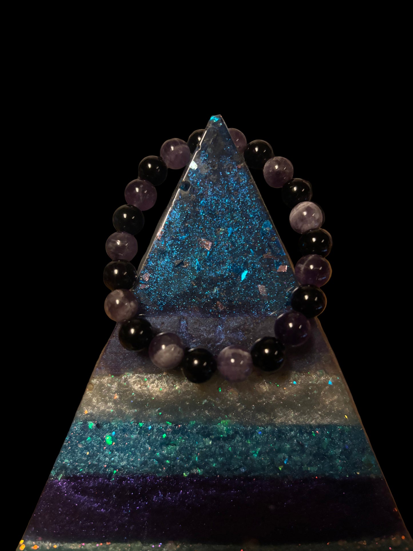Shadowlight Guardian – Dog Tooth Amethyst & Black Tourmaline AAA Shielding & Clarity Bracelet