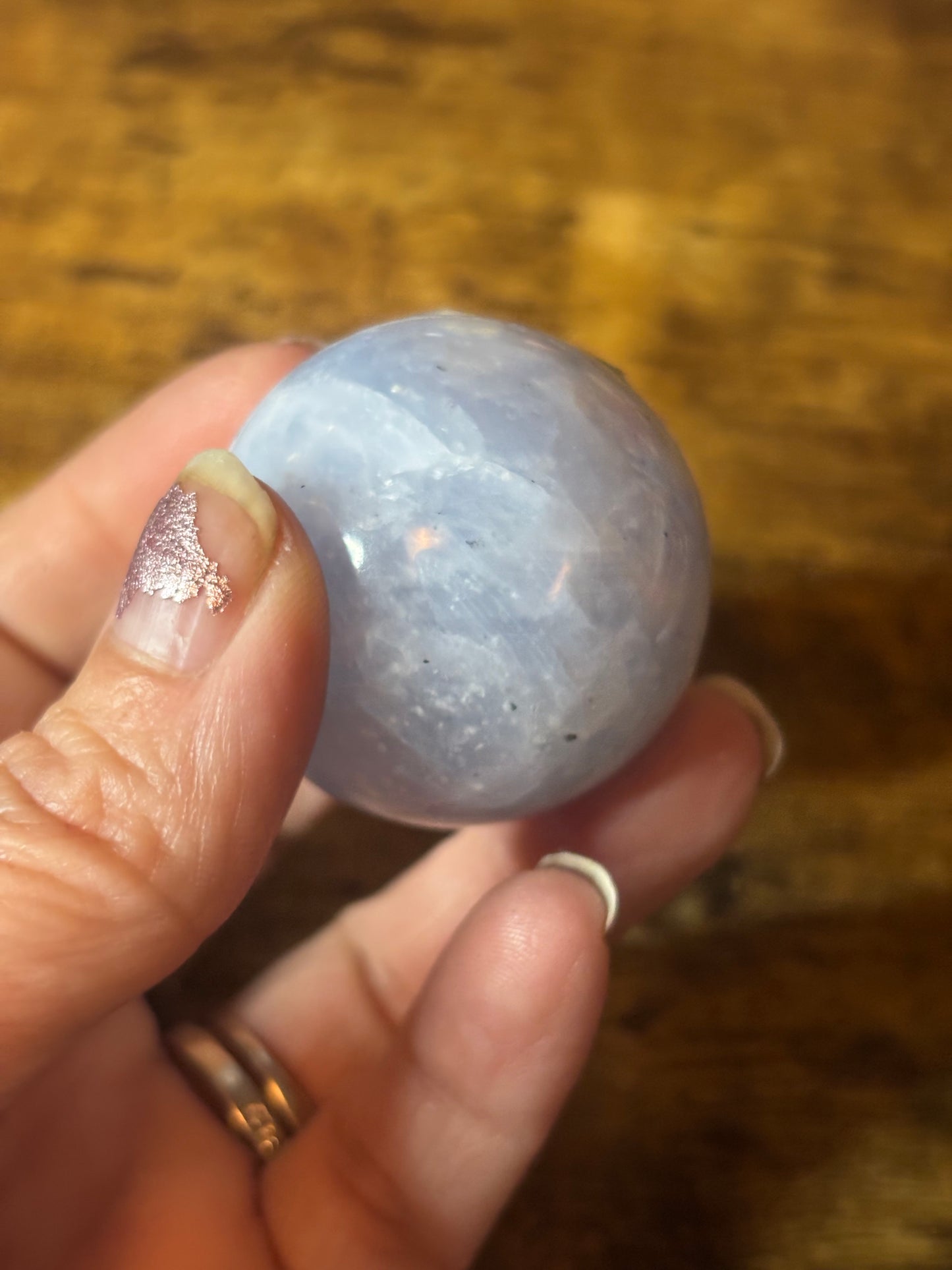 Soothing Blue Calcite Sphere | Calming Energy • Emotional Healing • Peace & Clarity