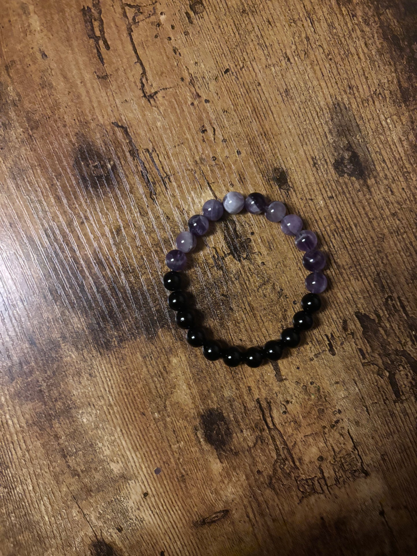 Shadowlight Guardian – Dog Tooth Amethyst & Black Tourmaline AAA Shielding & Clarity Bracelet