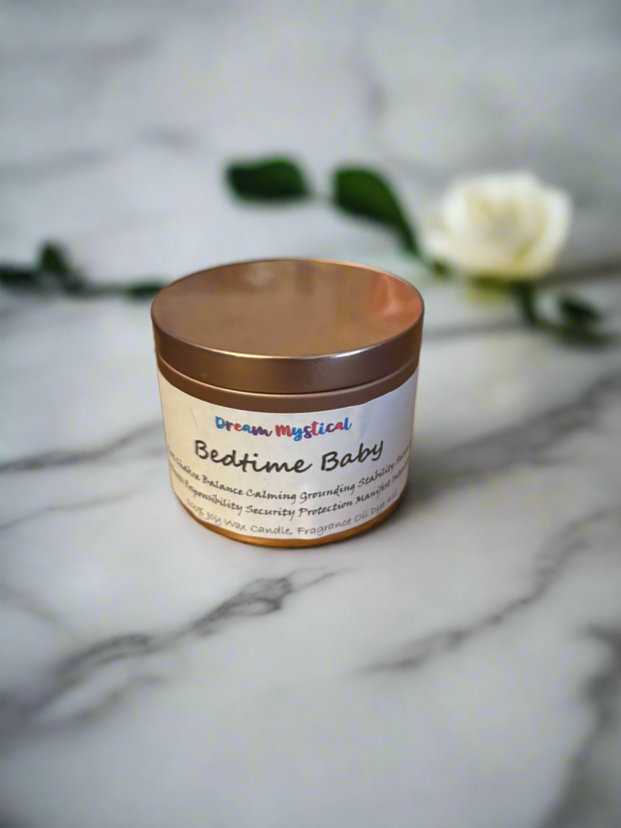 Bedtime Baby Intentional Manifest Candle 100% Coconut 🥥 Wax Root chakra Balance, Calming, Grounding, Stability, Survival Instincts, Responsibility, Security and Protection