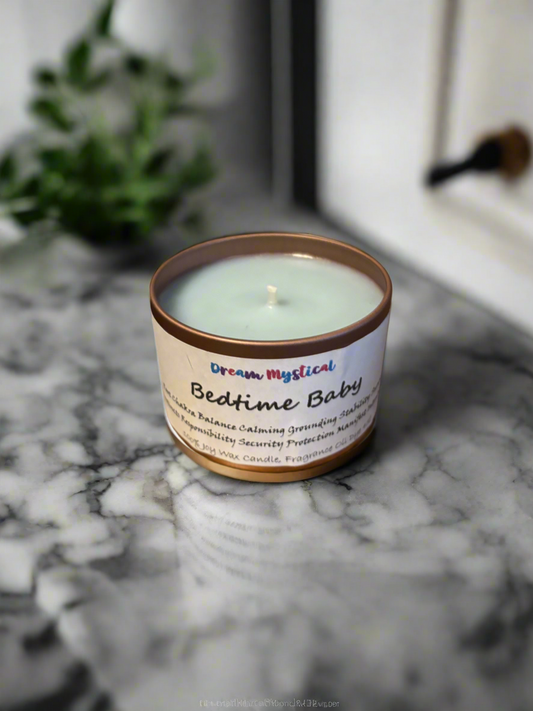 Bedtime Baby Intentional Manifest Candle 100% Coconut 🥥 Wax Root chakra Balance, Calming, Grounding, Stability, Survival Instincts, Responsibility, Security and Protection