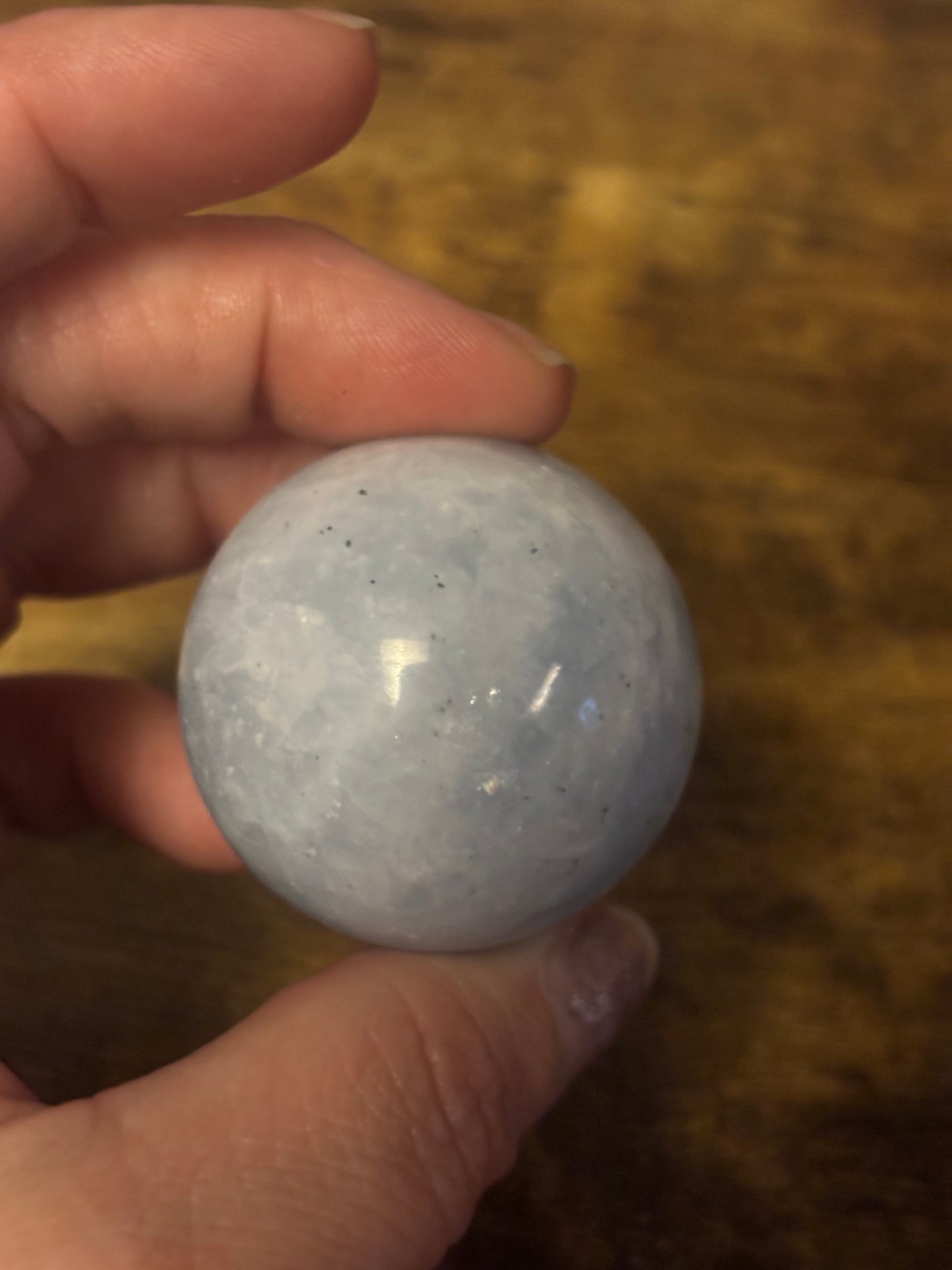 Soothing Blue Calcite Sphere | Calming Energy • Emotional Healing • Peace & Clarity
