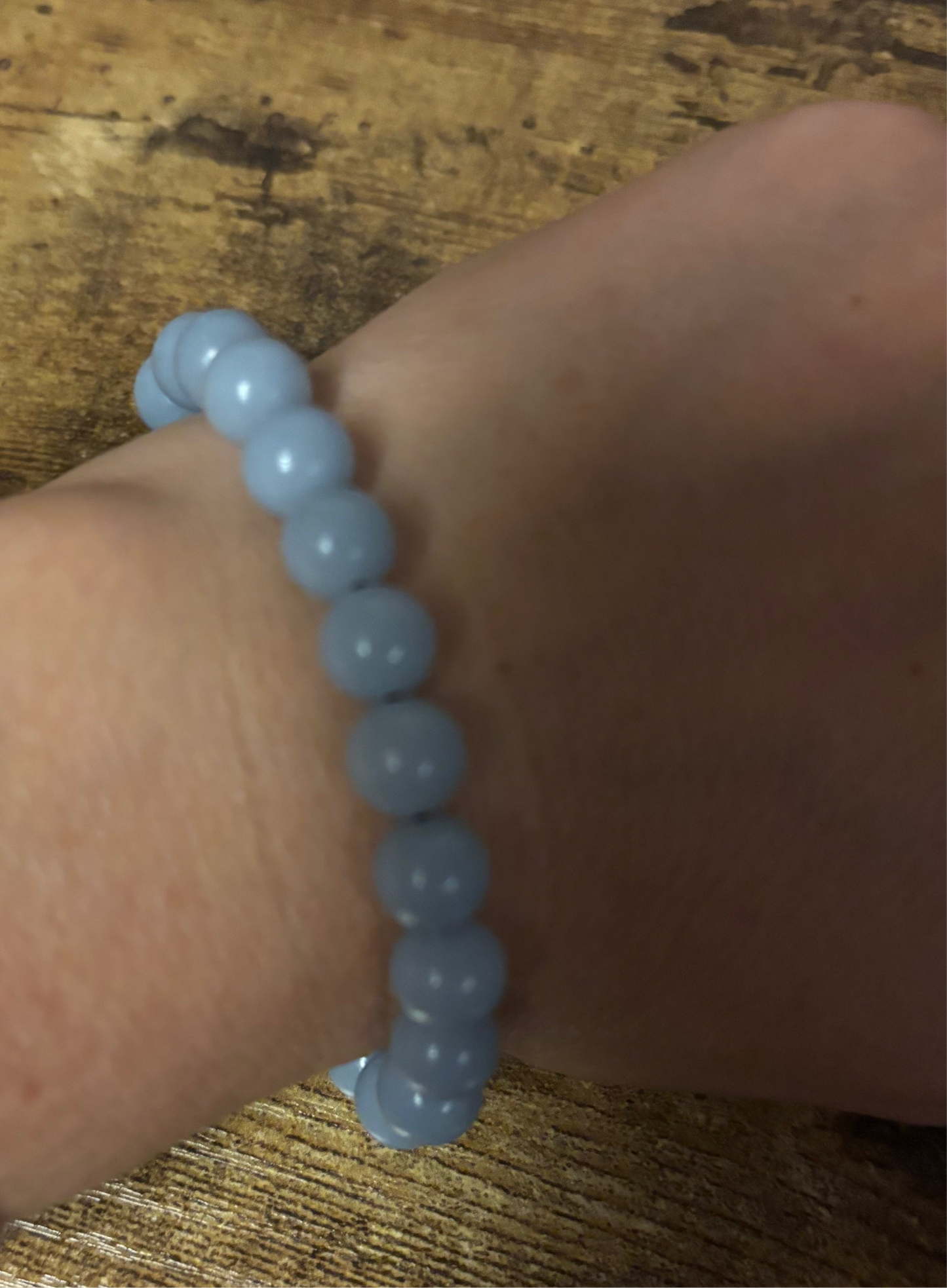 🌌 Celestial Calm – Angelite Crystal Bracelet (8mm Beads)

Peace • Intuition • Divine Connection