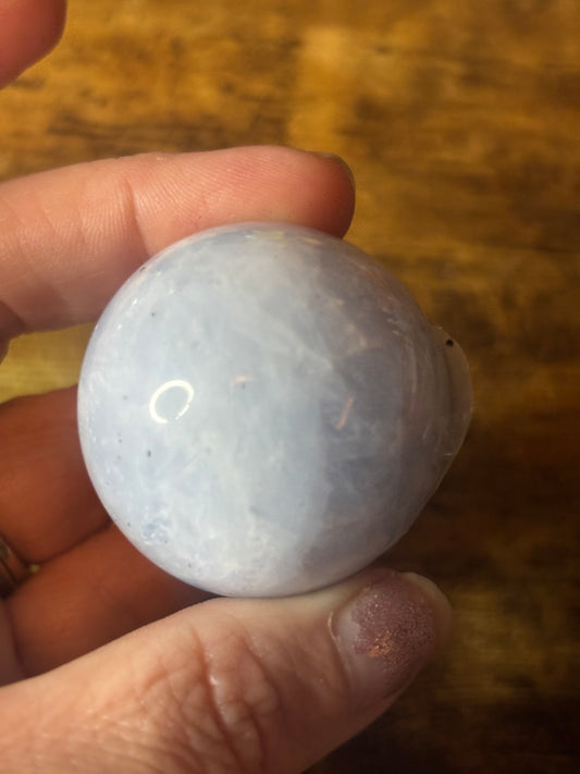 Soothing Blue Calcite Sphere | Calming Energy • Emotional Healing • Peace & Clarity