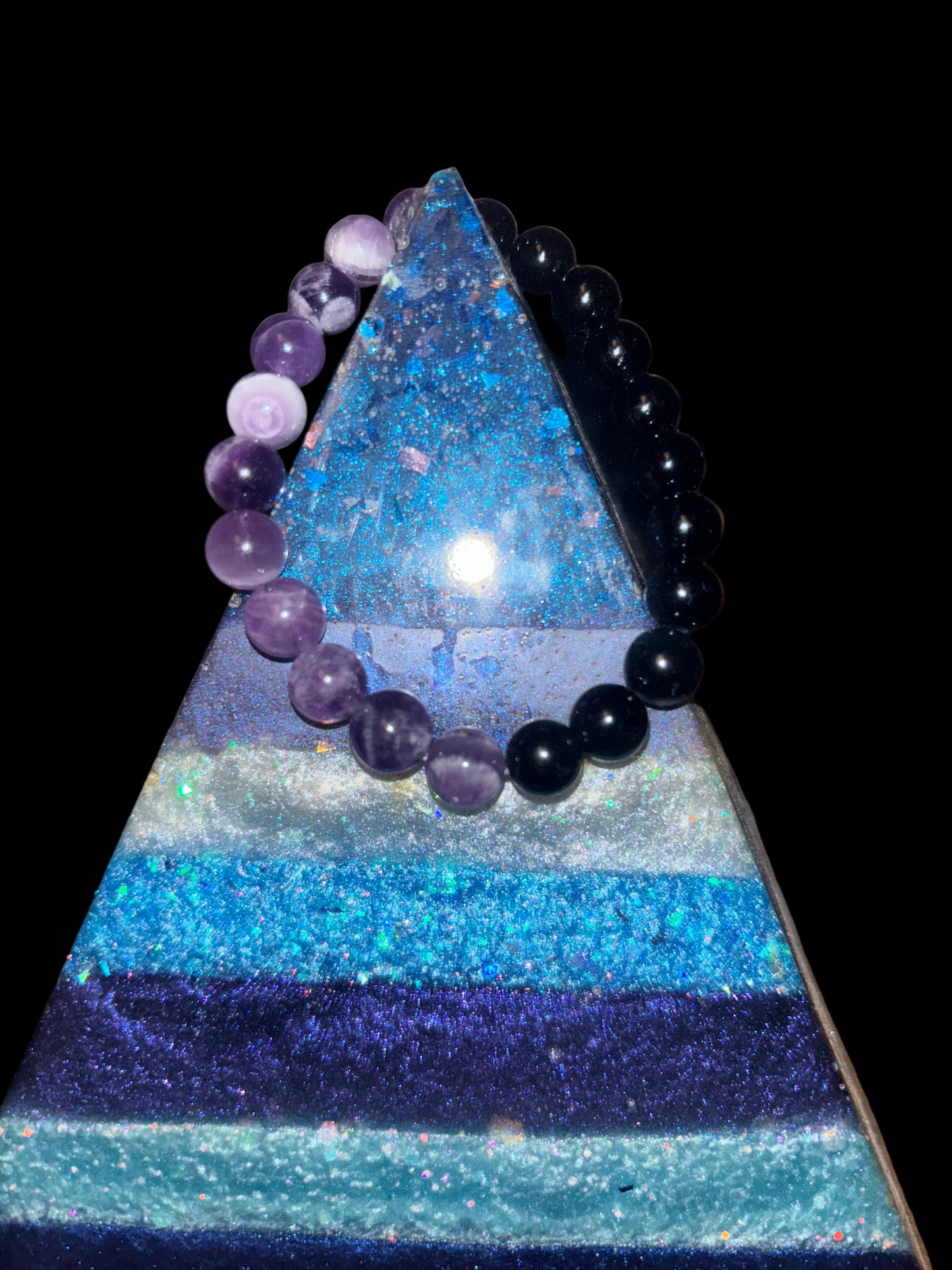 Shadowlight Guardian – Dog Tooth Amethyst & Black Tourmaline AAA Shielding & Clarity Bracelet