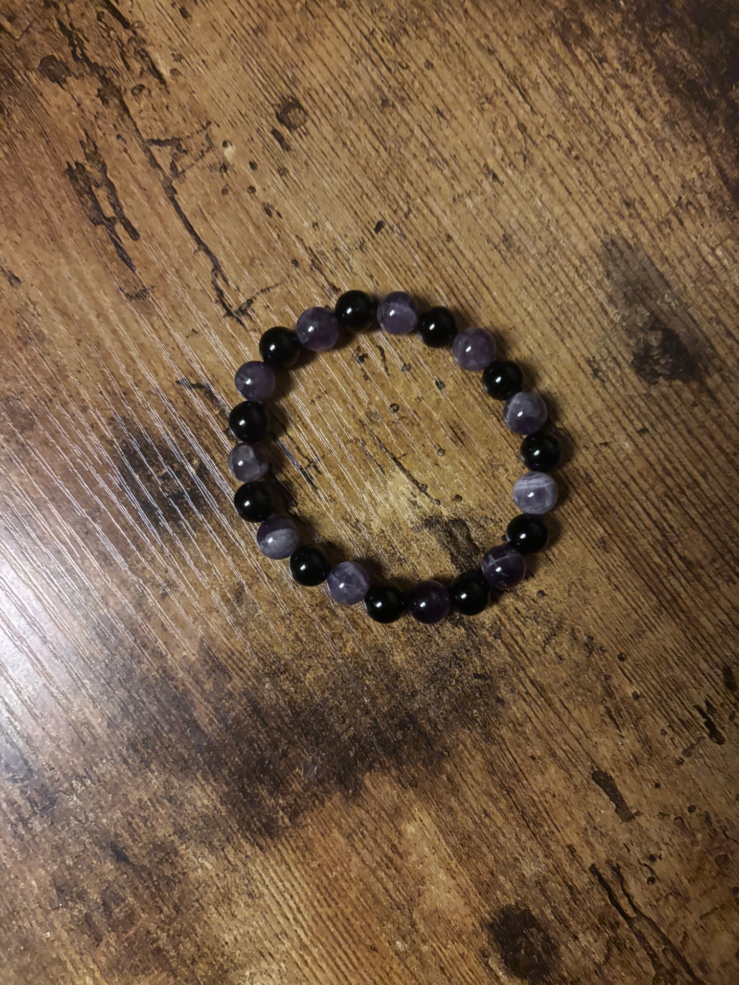 Shadowlight Guardian – Dog Tooth Amethyst & Black Tourmaline AAA Shielding & Clarity Bracelet