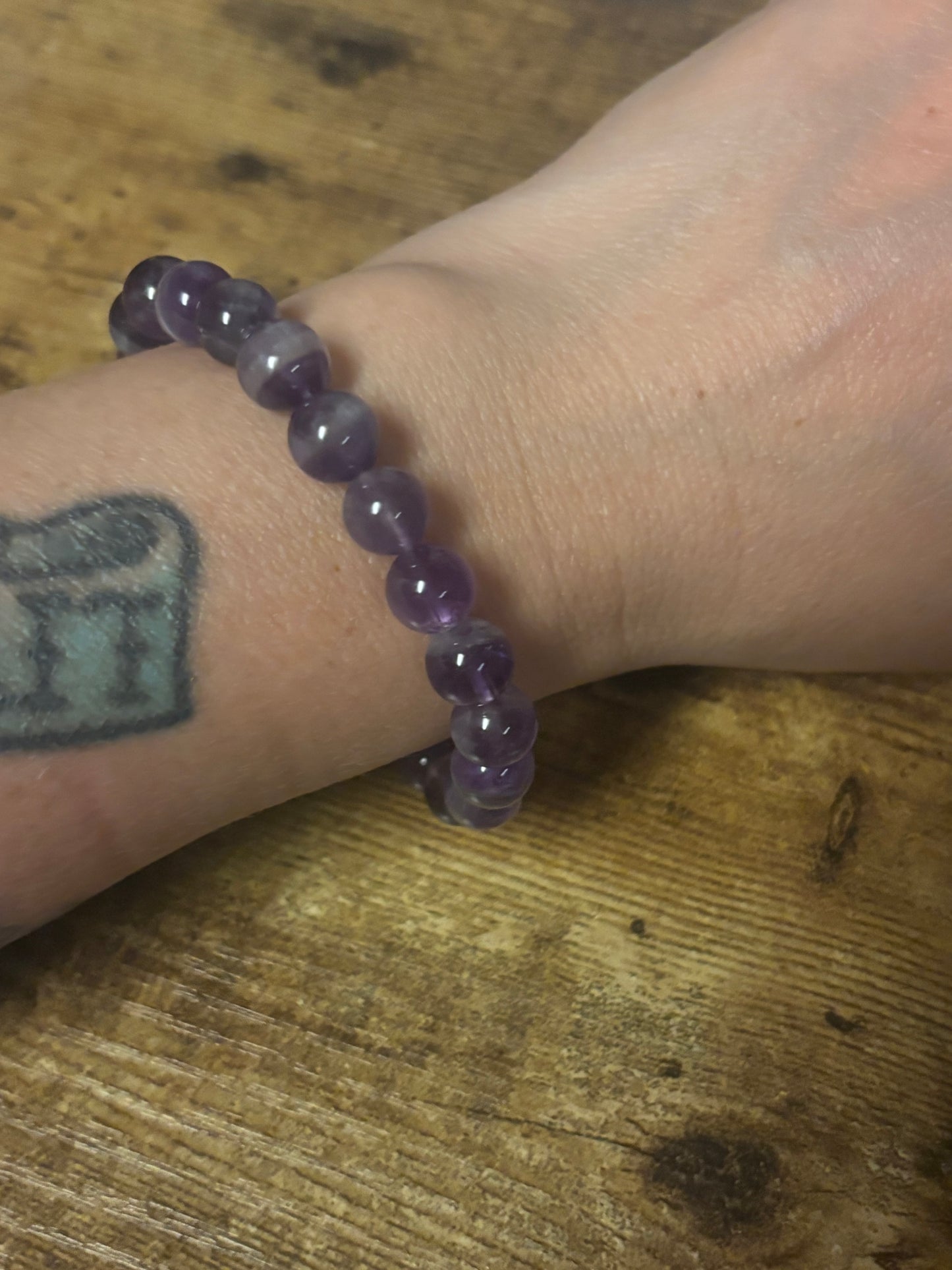 Shadowlight Guardian – Dog Tooth Amethyst & Black Tourmaline AAA Shielding & Clarity Bracelet