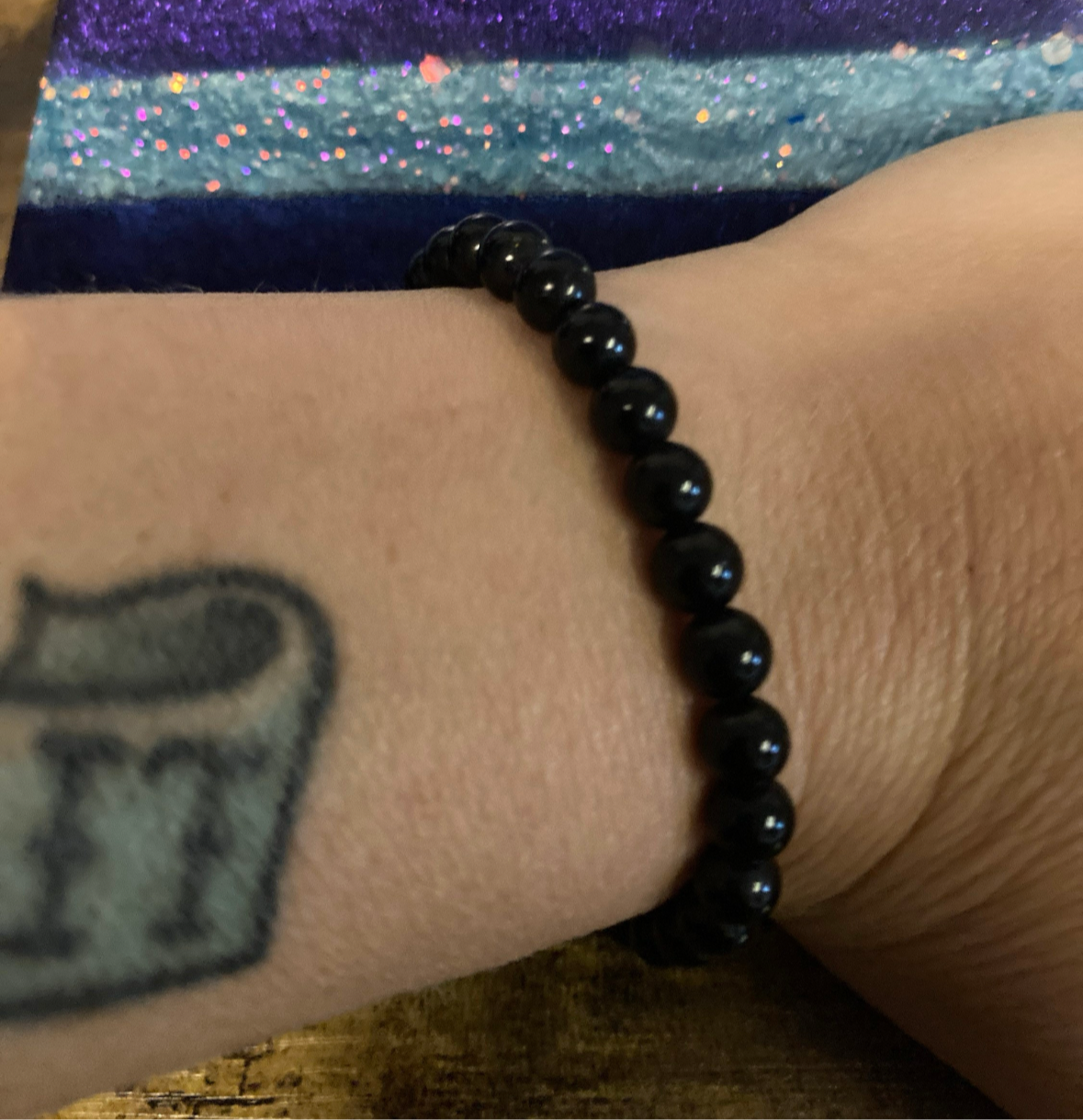 Tourmaline Sacred Shield Protection Evil Be Gone 6MM Black Natural Genuine Healing Crystal Bracelet