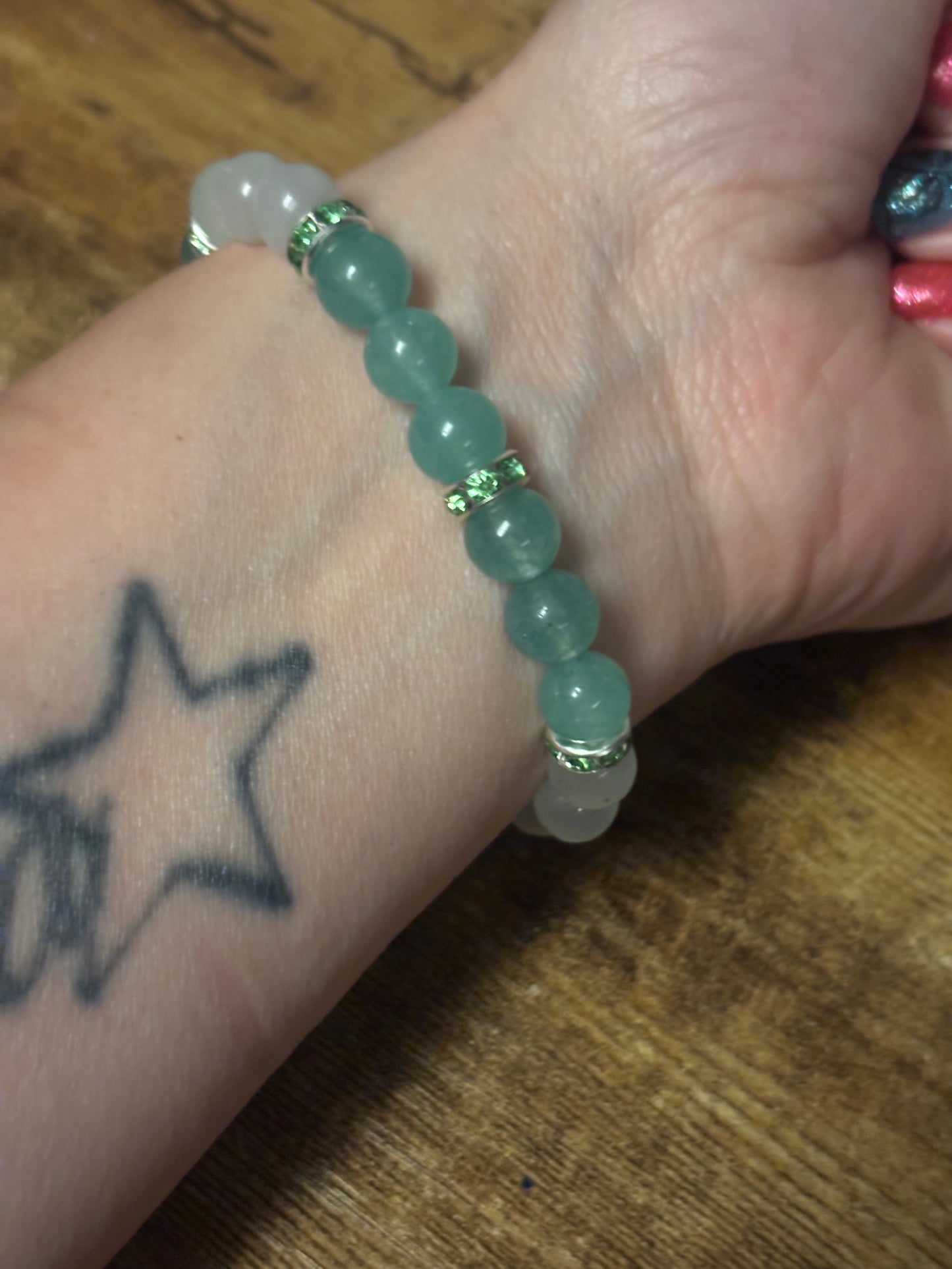 Cleansed Abundance Bracelet 💚 Green Aventurine & Selenite Crystal Bracelet | Energy Cleansing • Luck • Heart Chakra Healing