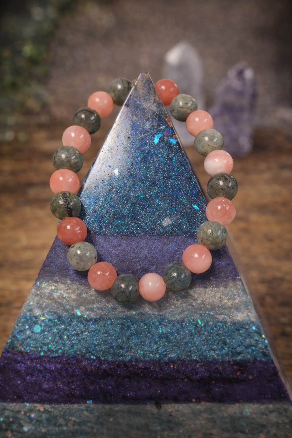 8MM Sunstone Labradorite or Persian Jade Labradorite Natural Genuine Reiki Healing Protection Crystal Brace