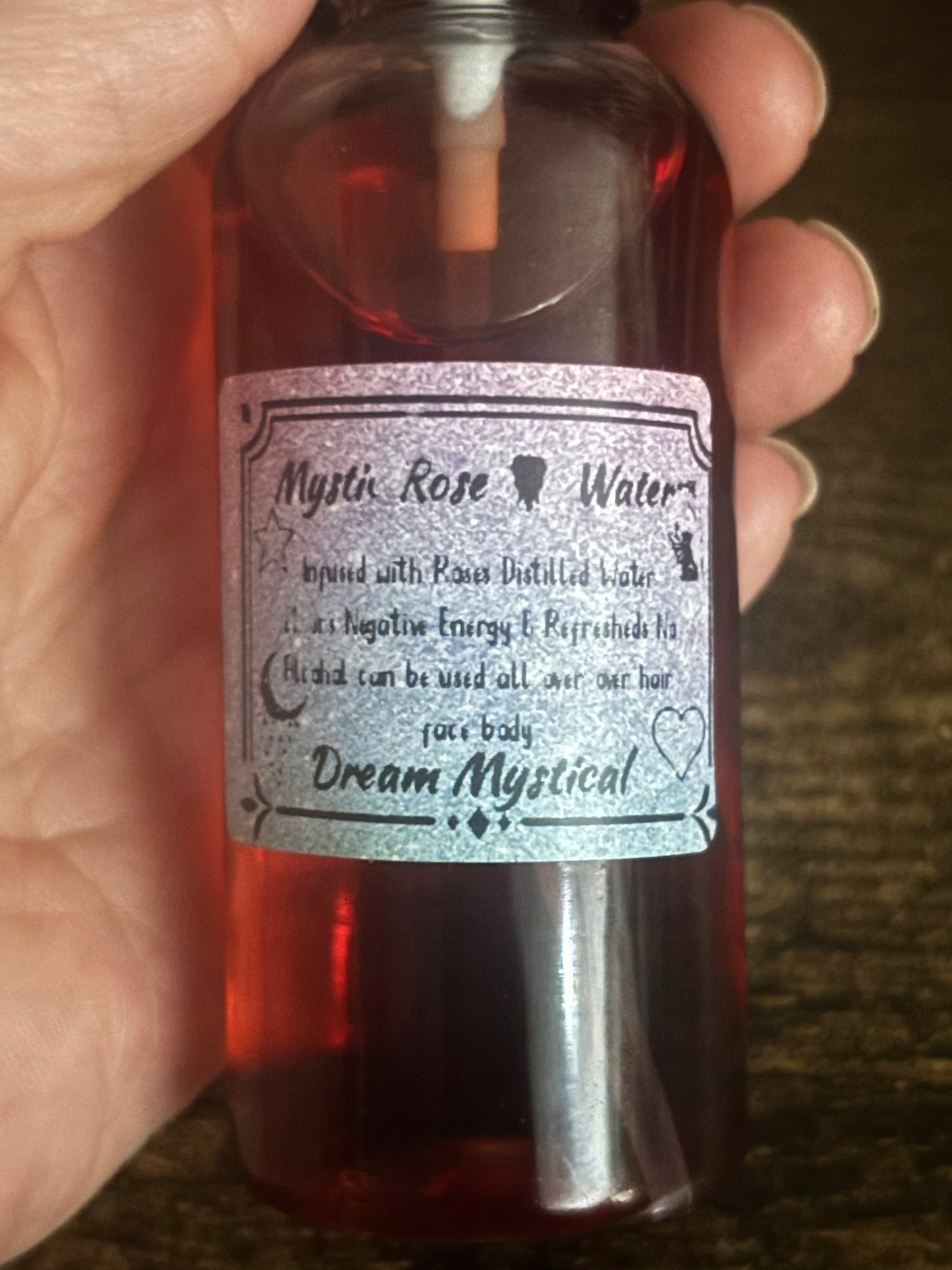 Mystic Rose 🌹 Water Mist Clears Negative Energy &Refreshes use on hair or all over Free of dyes and no alcohol