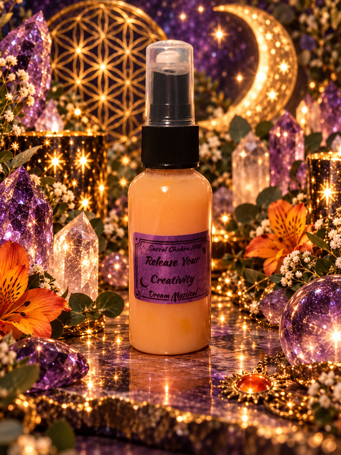 Release Your Creativity Mist Sacral chakra infused with Carnelian crystal
