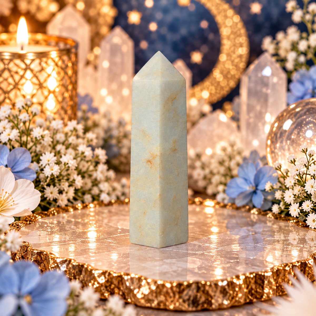 💙 ANGELITE CRYSTAL TOWERS | Peace • Communication • Divine Guidance