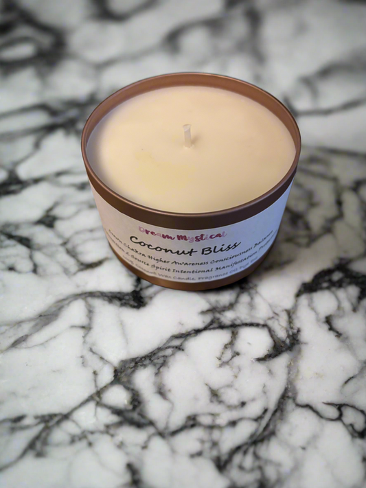 Coconut Bliss Intentional Candle Coconut Wax  Crown Chakra Inspires Connects 2 Divine Consciousness Enlightment Protection