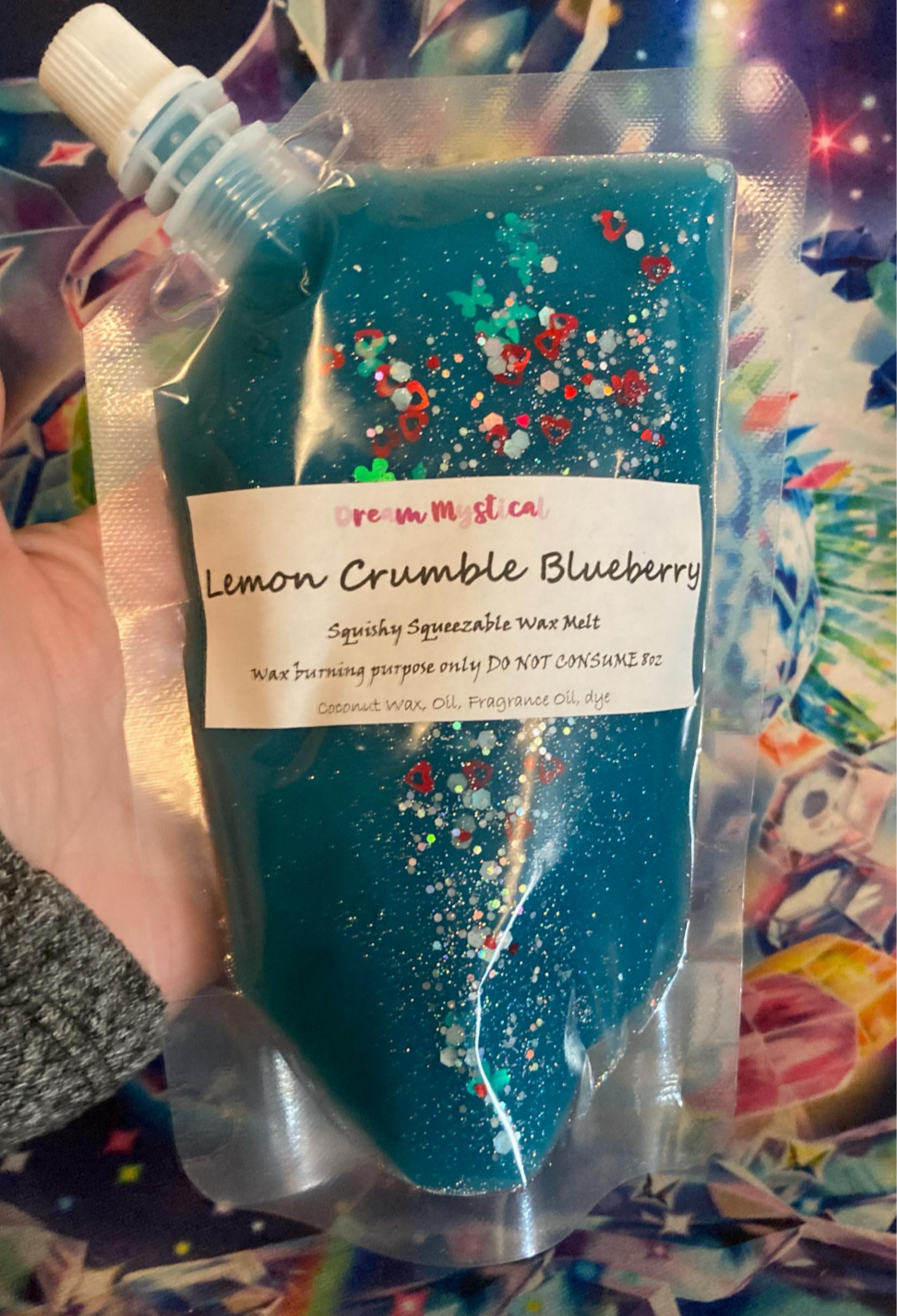 Lemon 🍋 Blueberry 🫐 Crumble Squeezable Squishy Wax Pouches melts in wax warmer Coconut wax Eco-friendly non toxic Different Scents