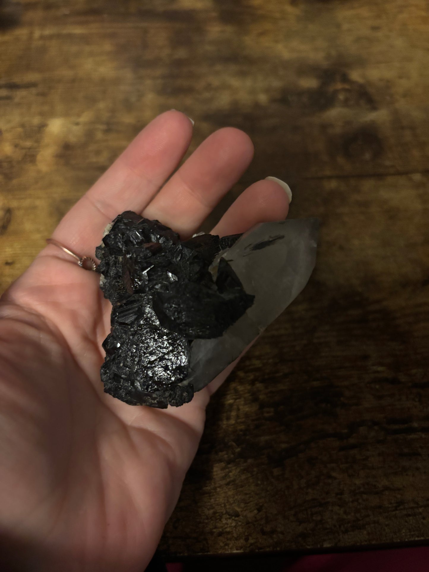 🖤Scared Shield One-of-a-Kind Black Tourmaline & Quartz Cluster | Protection Specimen | Grounding Crystal (142g)Collector•  EMF Protection • Grounding & Clarity Stone • Raw Healing Crystal
