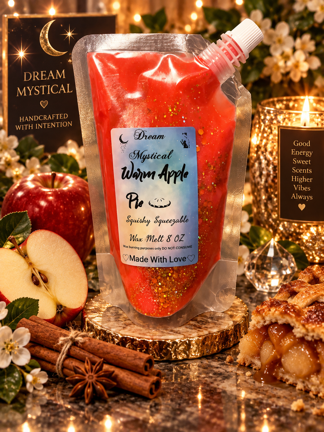 🍎✨ Warm Apple Pie Squishy Squeezable Wax Melt | Cozy Bakery Scent | Dream Mystical